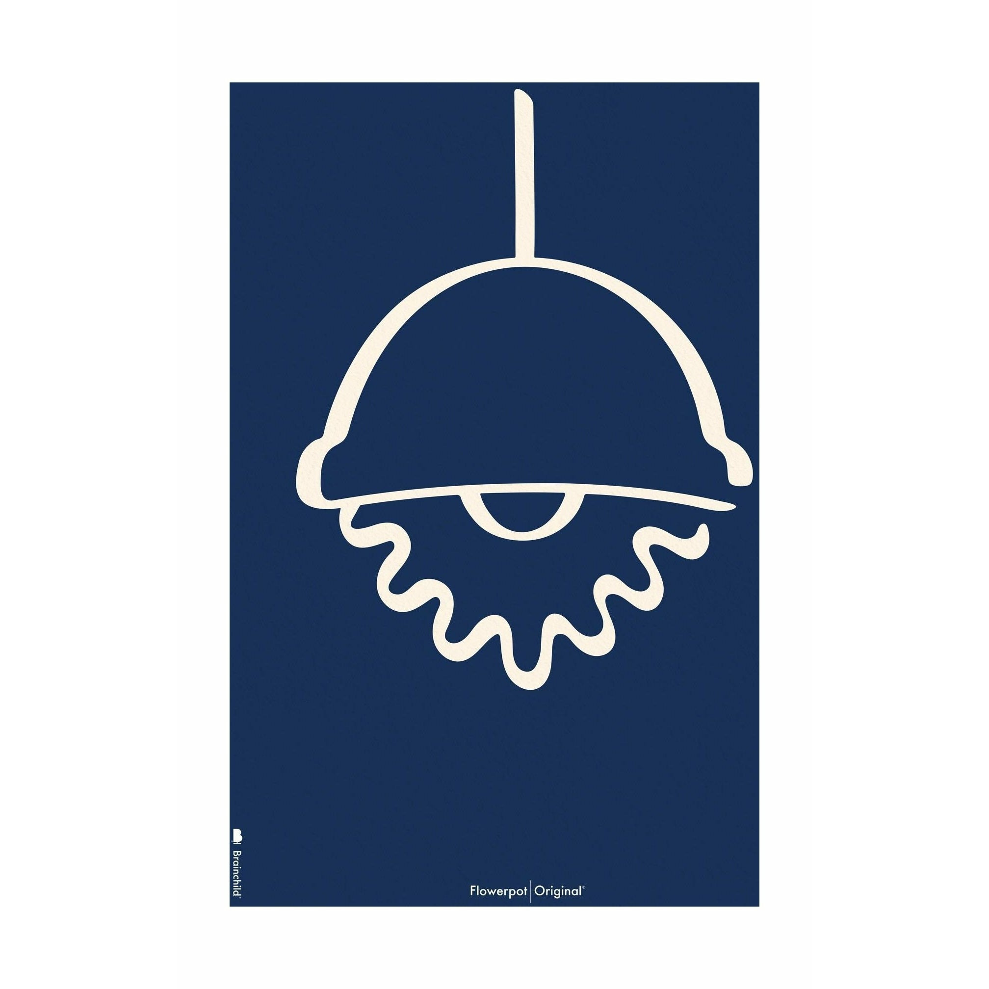 [product_category]-Brainchild Flowerpot Line Poster Without Frame 50x70 Cm, Blue Background-Brainchild-5713713200978-B-81003-BRA-1