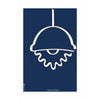  Blomsterpotlinjeplakat uden ramme 50x70 cm blå baggrund