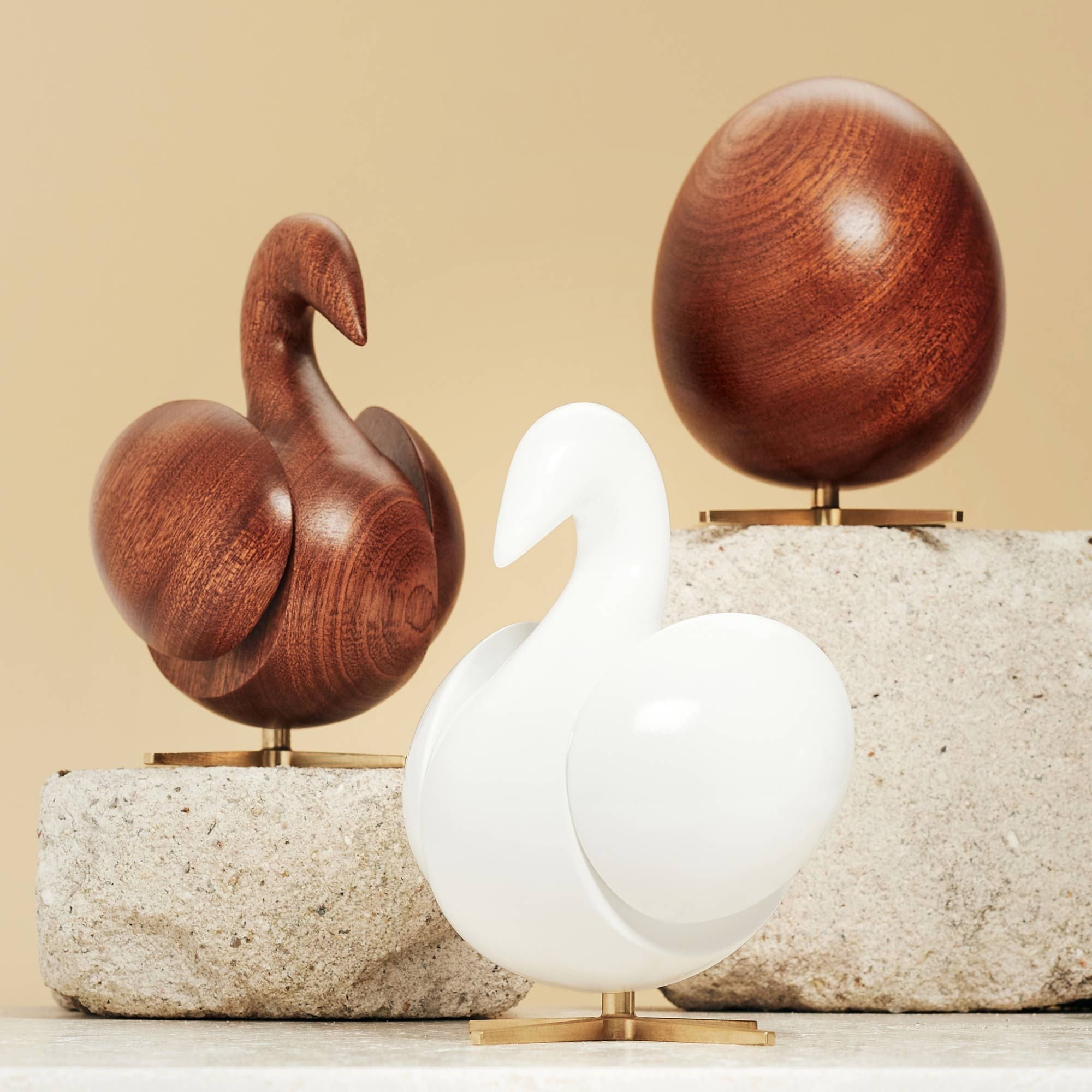[product_category]-Brainchild Of The Swan Wooden Figure Mahogany White, Brass Base-Brainchild-5713713017962-2003-BRA-8