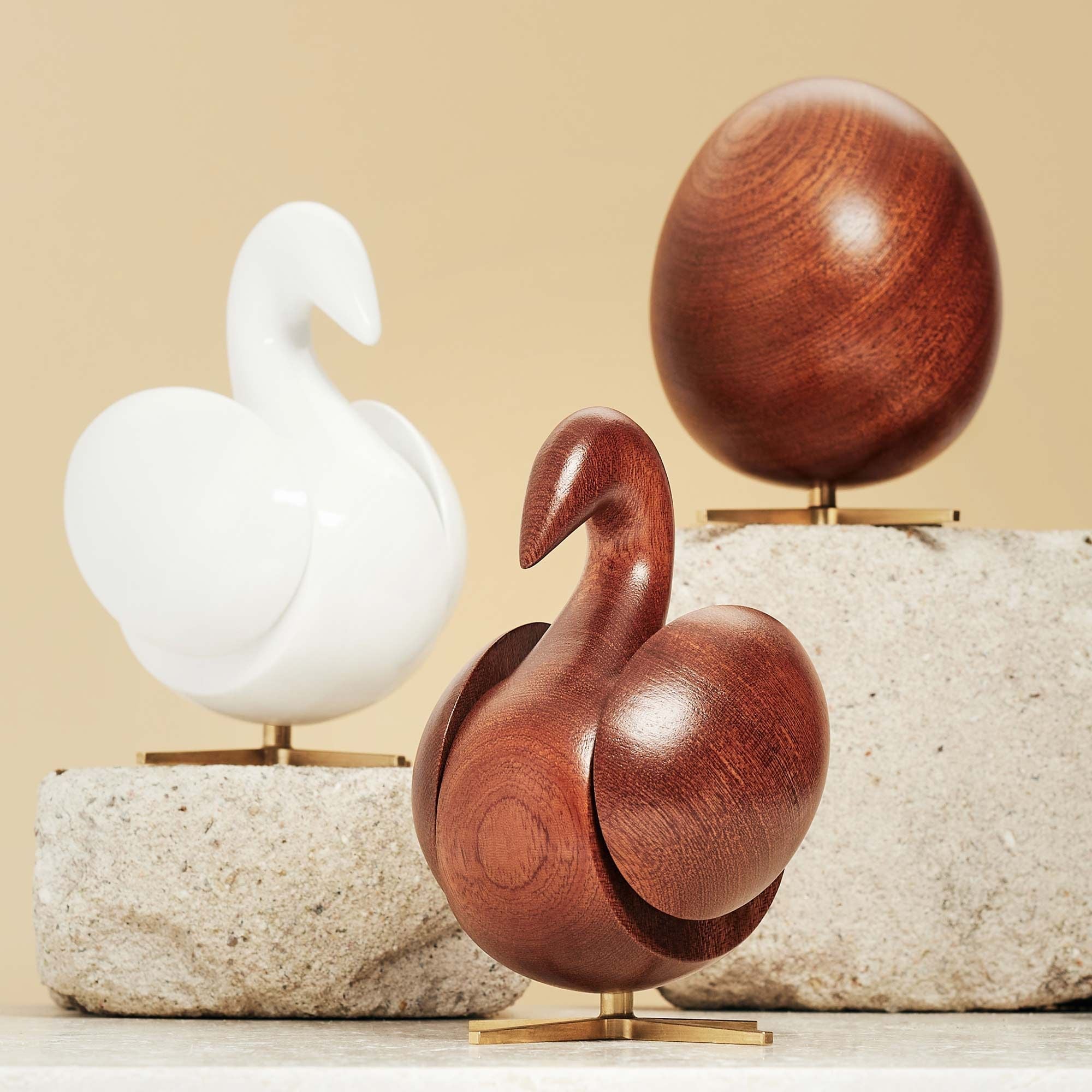 [product_category]-Brainchild Of The Swan Wooden Figure Mahogany White, Brass Base-Brainchild-5713713017962-2003-BRA-9