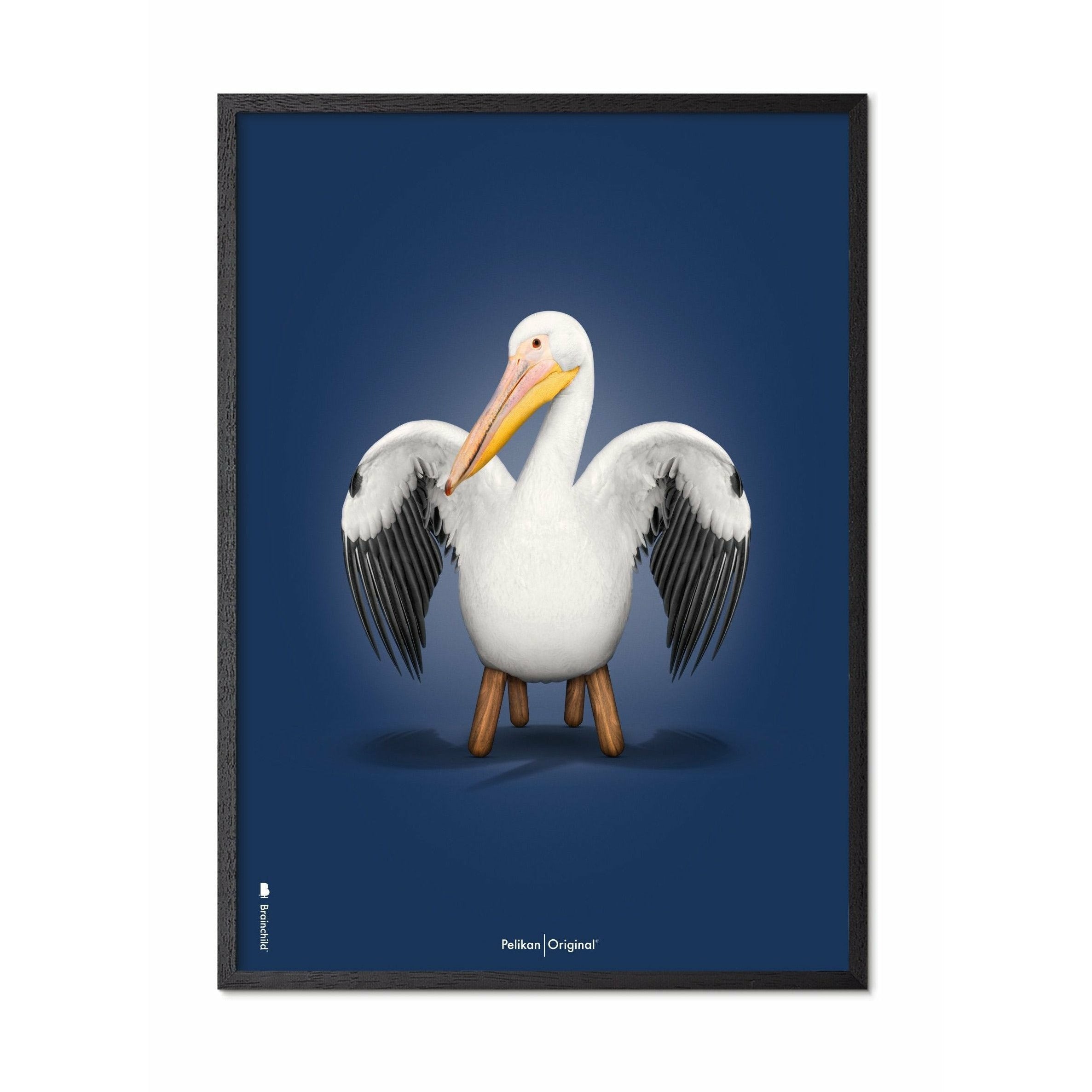 [product_category]-Brainchild Pelikan Classic Poster, Frame In Black Lacquered Wood A5, Dark Blue Background-Brainchild-92001-C-BRA-1
