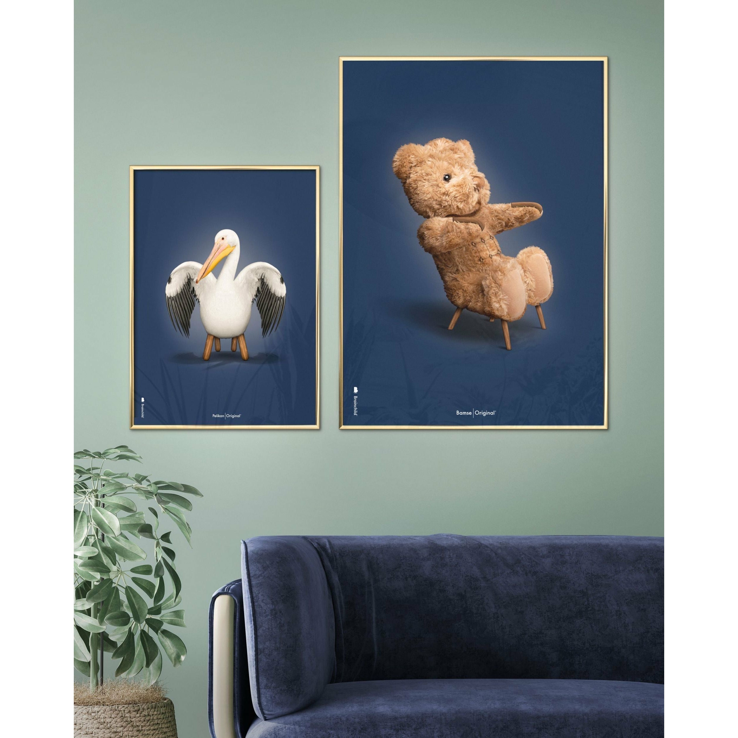 [product_category]-Brainchild Pelikan Classic Poster, Frame In Black Lacquered Wood A5, Dark Blue Background-Brainchild-92001-C-BRA-4