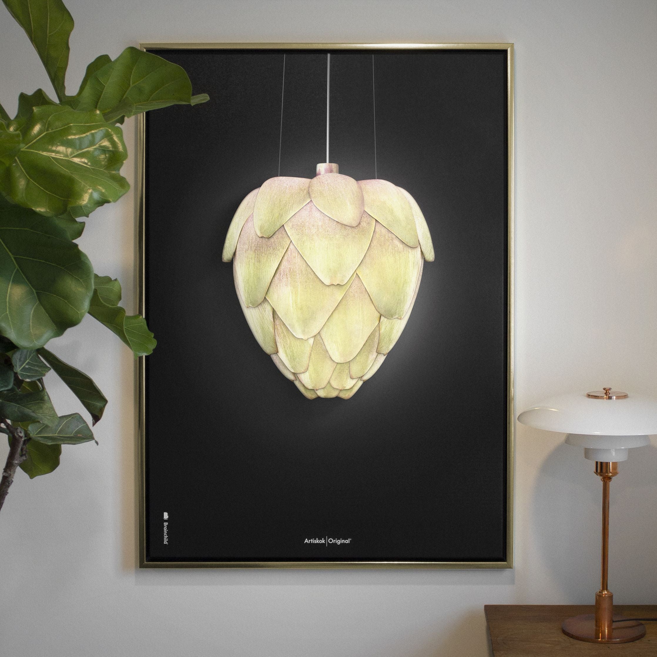 [product_category]-Brainchild Ph Artichoke Poster Brass Colored Frame 70x100 Cm, Black Background-Brainchild-211004-D-BRA-2