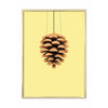 brainchild Pine Cone Classic Poster Brass farvet ramme A5 gul baggrund