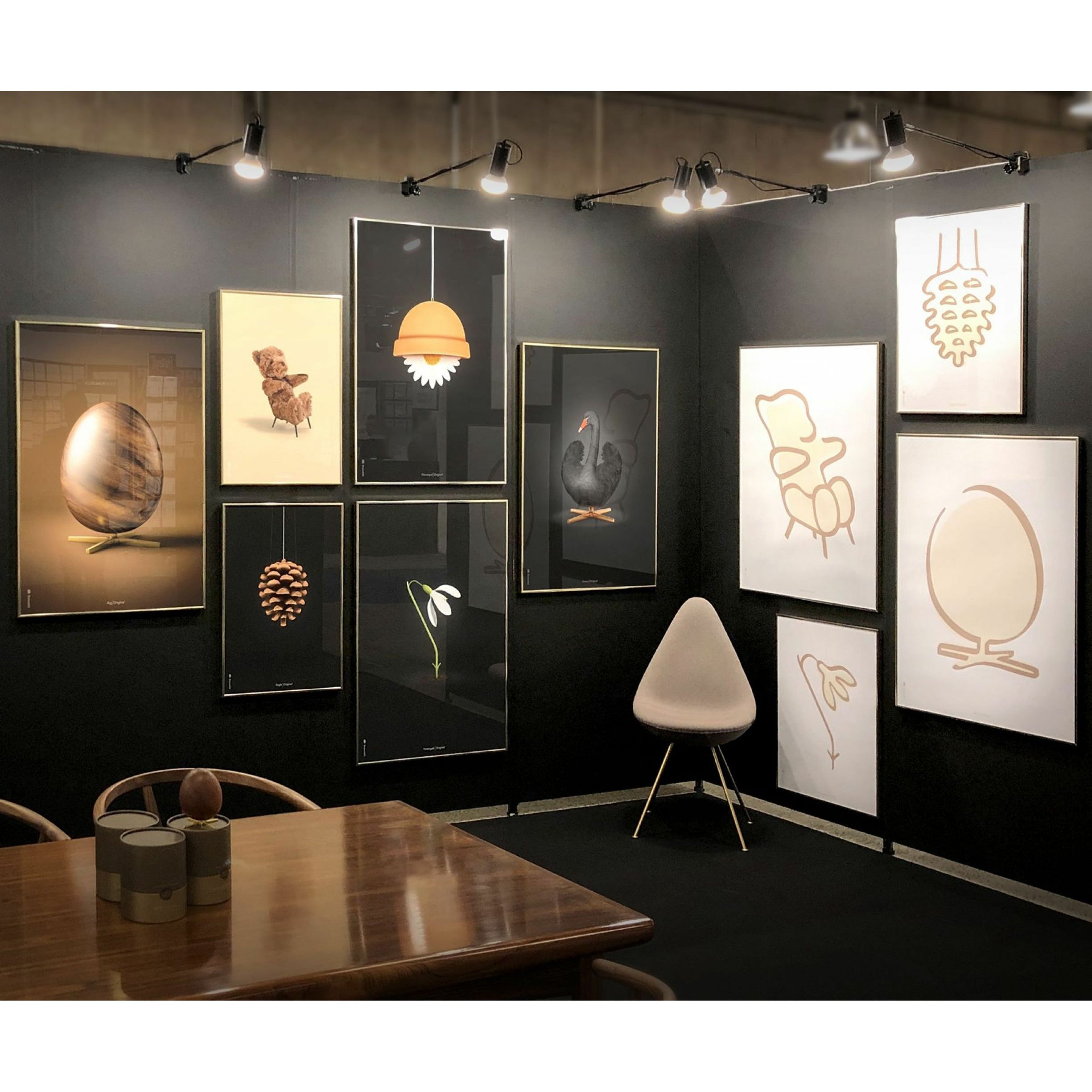 [product_category]-Brainchild Pine Cone Classic Poster, Brass Frame A5, Black Background-Brainchild-23001-D-BRA-25