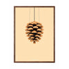 Brainchild Pine Cone Classic Poster, Dark Wood Frame 30x40 Cm, Sand Colored Background