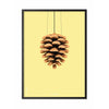 brainchild Pine Cone Classic Poster Frame in Black Lacquered Wood A5 gul baggrund