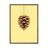 brainchild Pine Cone Classic Poster ramme lavet af mørk træ 30x40 cm gul baggrund