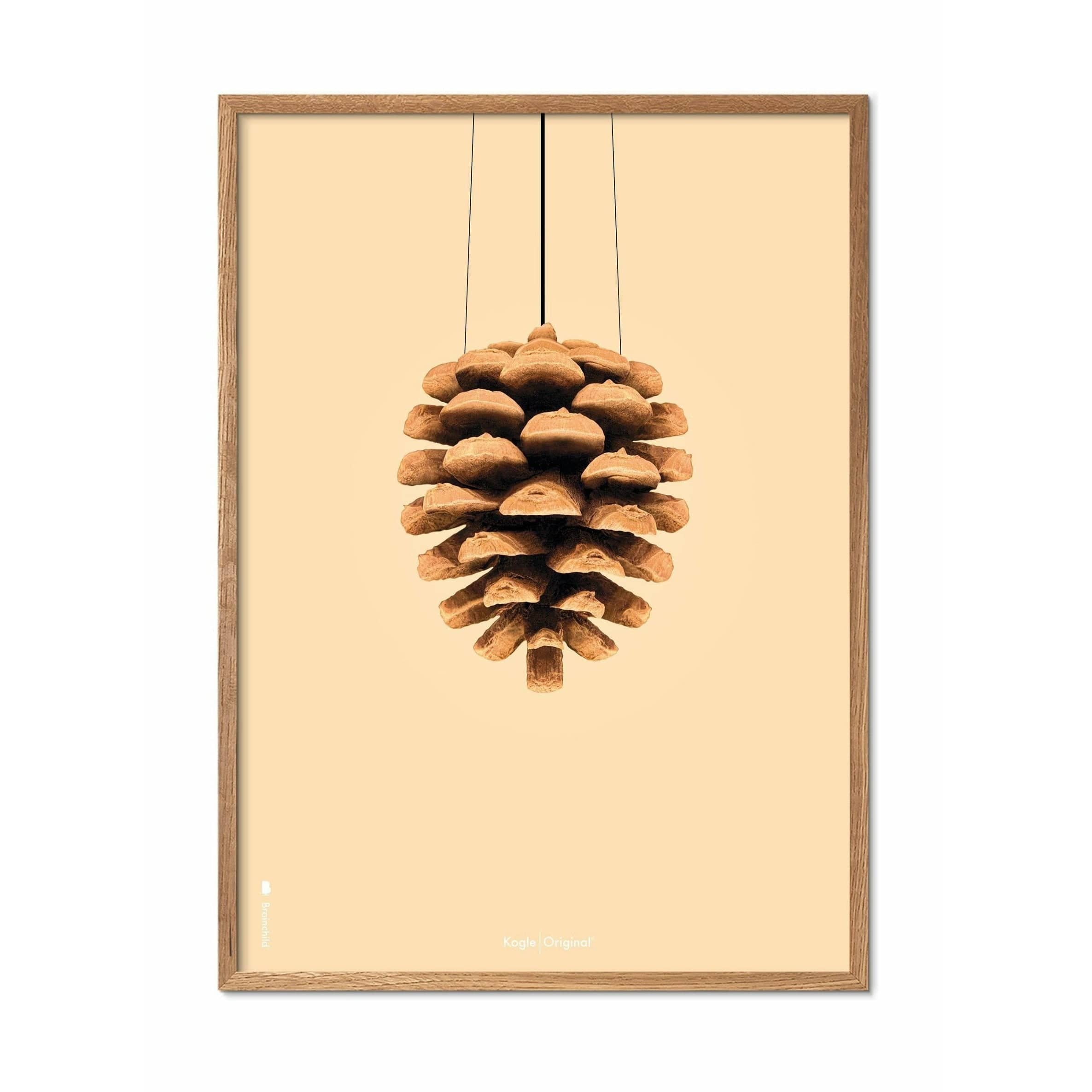 [product_category]-Brainchild Pine Cone Classic Poster, Frame Made Of Light Wood 70x100 Cm, Sand Colored Background-Brainchild-21004-A-BRA-1