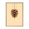 Brainchild Pine Cone Classic Poster, Frame Made Of Light Wood 70x100 Cm, Sand Colored Background