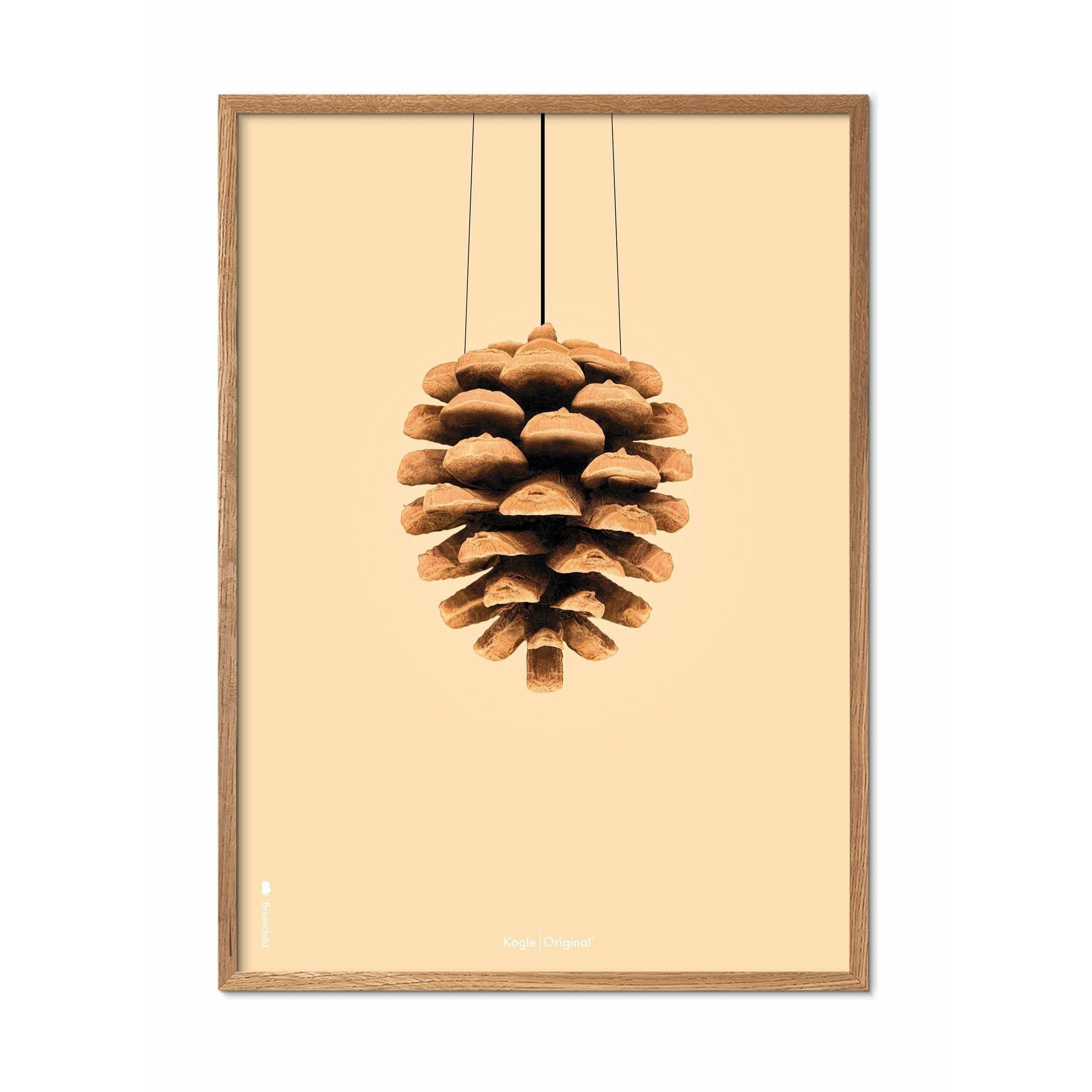 [product_category]-Brainchild Pine Cone Classic Poster, Frame Made Of Light Wood A5, Sand Colored Background-Brainchild-21001-A-BRA-1