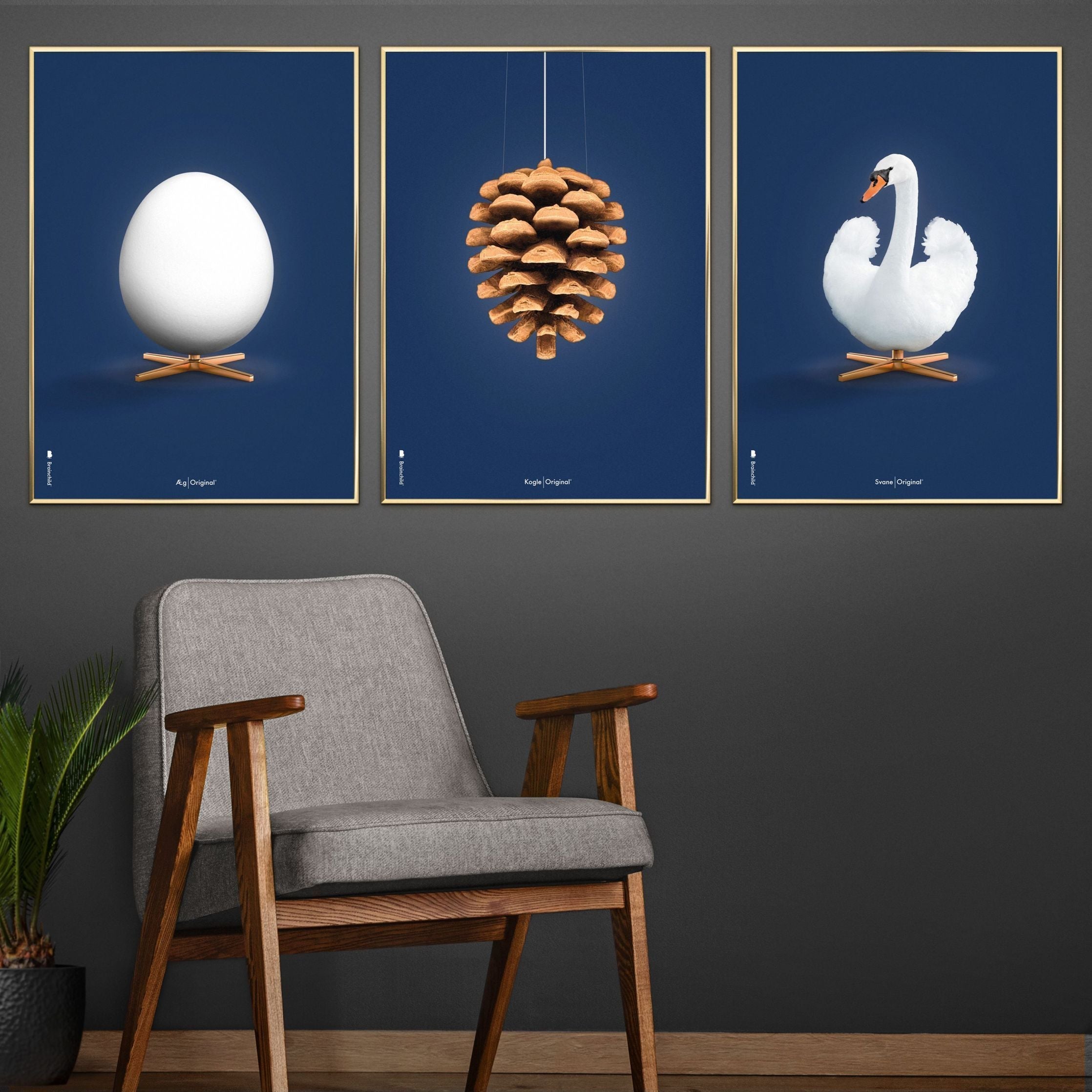 [product_category]-Brainchild Pine Cone Classic Poster Without Frame 70x100 Cm, Dark Blue Background-Brainchild-26004-BRA-3