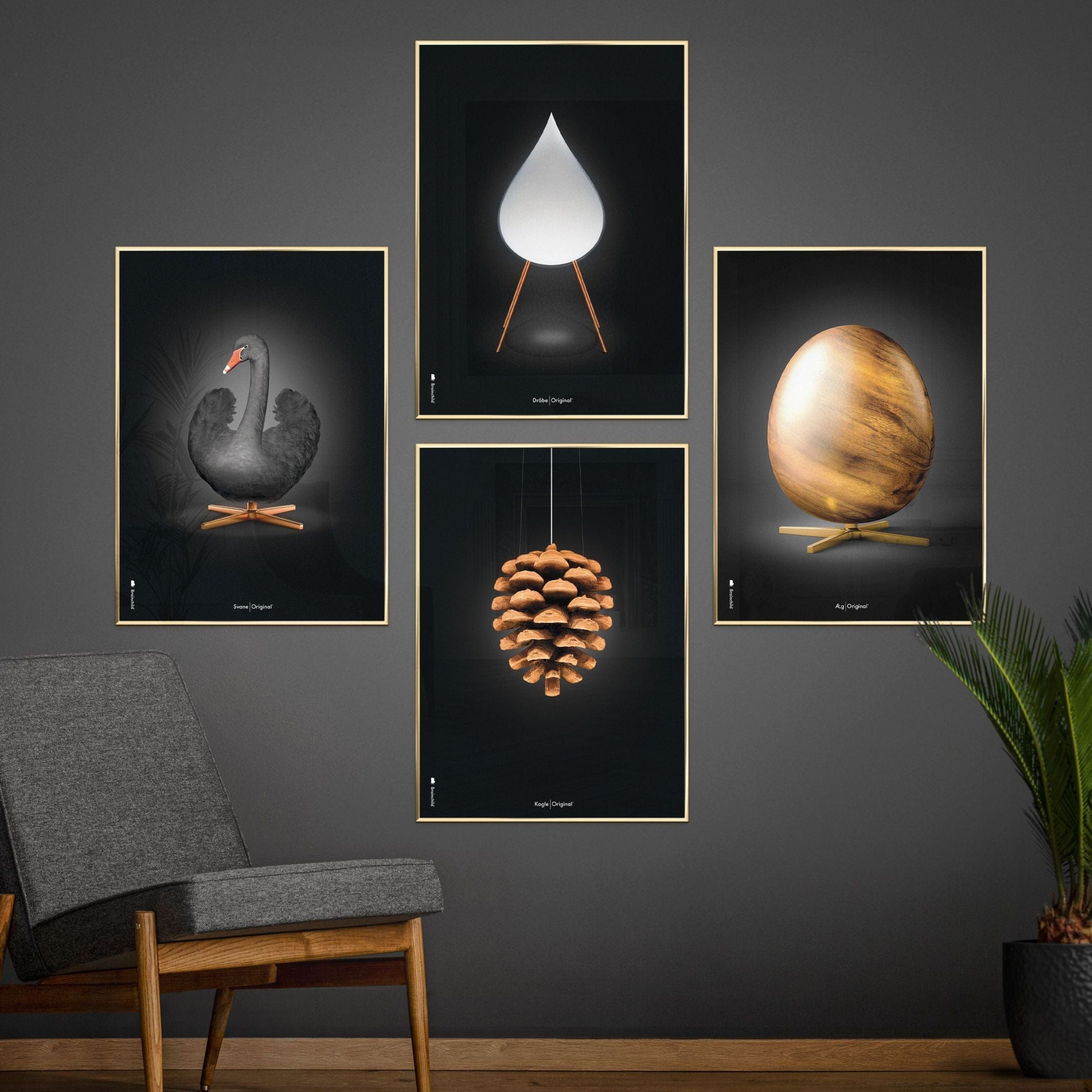 [product_category]-Brainchild Pine Cone Classic Poster Without Frame A5, Black Background-Brainchild-5713713018051-23001-BRA-2