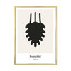  Pine Cone Design Icon Poster Brass Colored Frame 30 X40 Cm Grey