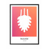  Pine Cone Design Icon Poster Frame In Black Lacquered Wood 30x40 Cm Orange