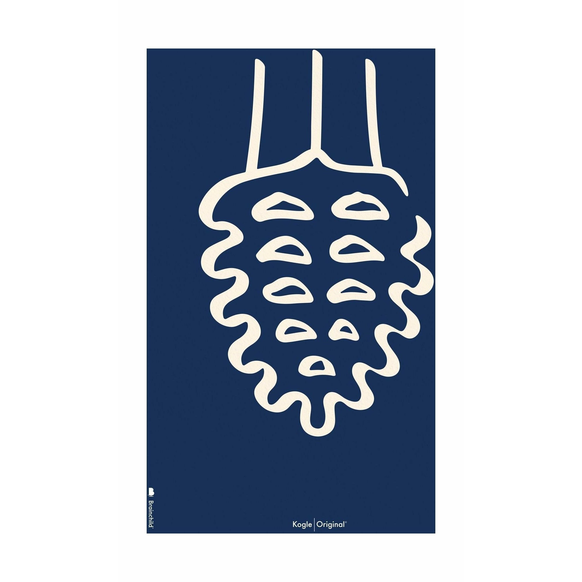 [product_category]-Brainchild Pine Cone Line Poster Without Frame A5, Blue Background-Brainchild-5713713200670-B-21001-BRA-1