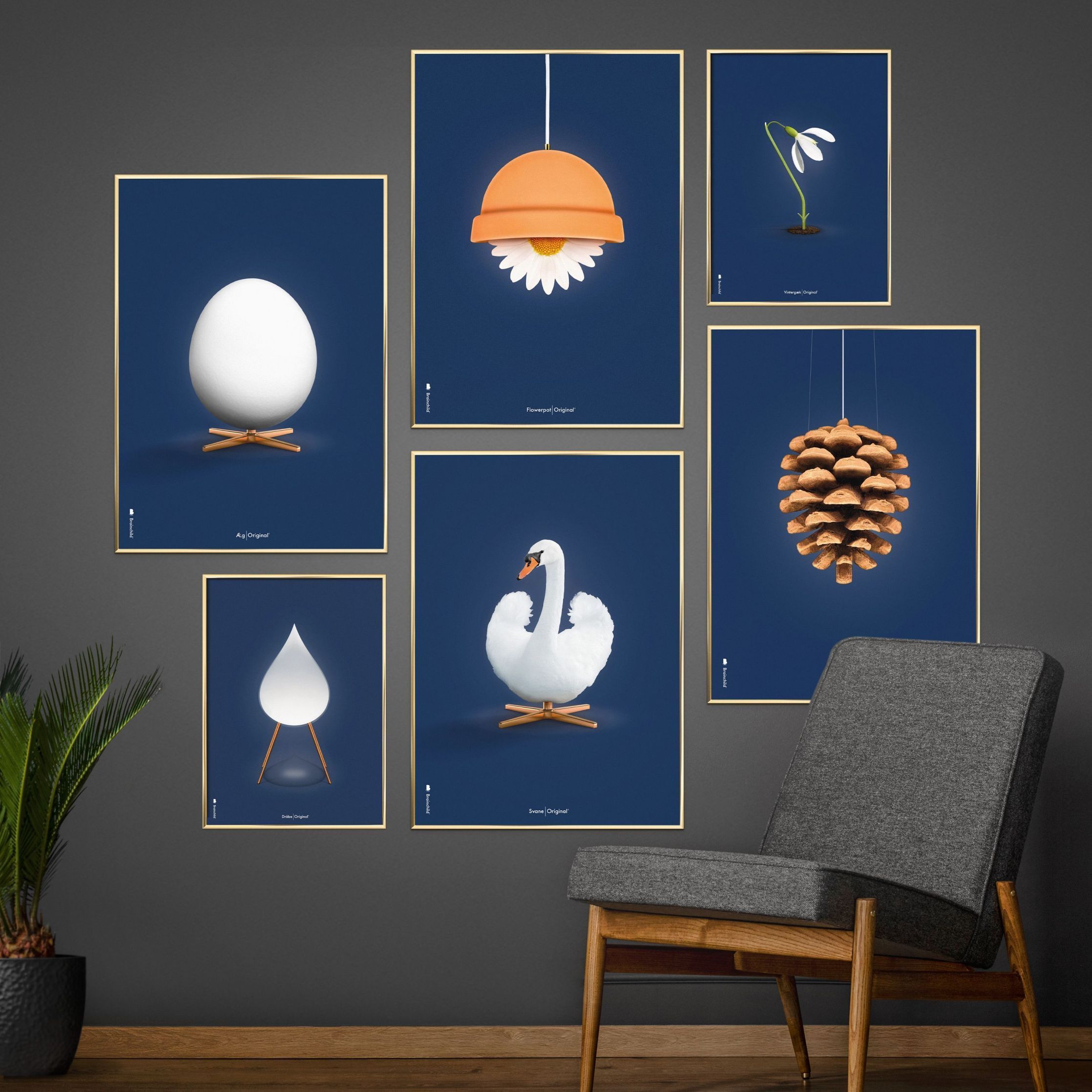 [product_category]-Brainchild Snowdrop Classic Poster Without Frame 30x40 Cm, Dark Blue Background-Brainchild-64002-BRA-2