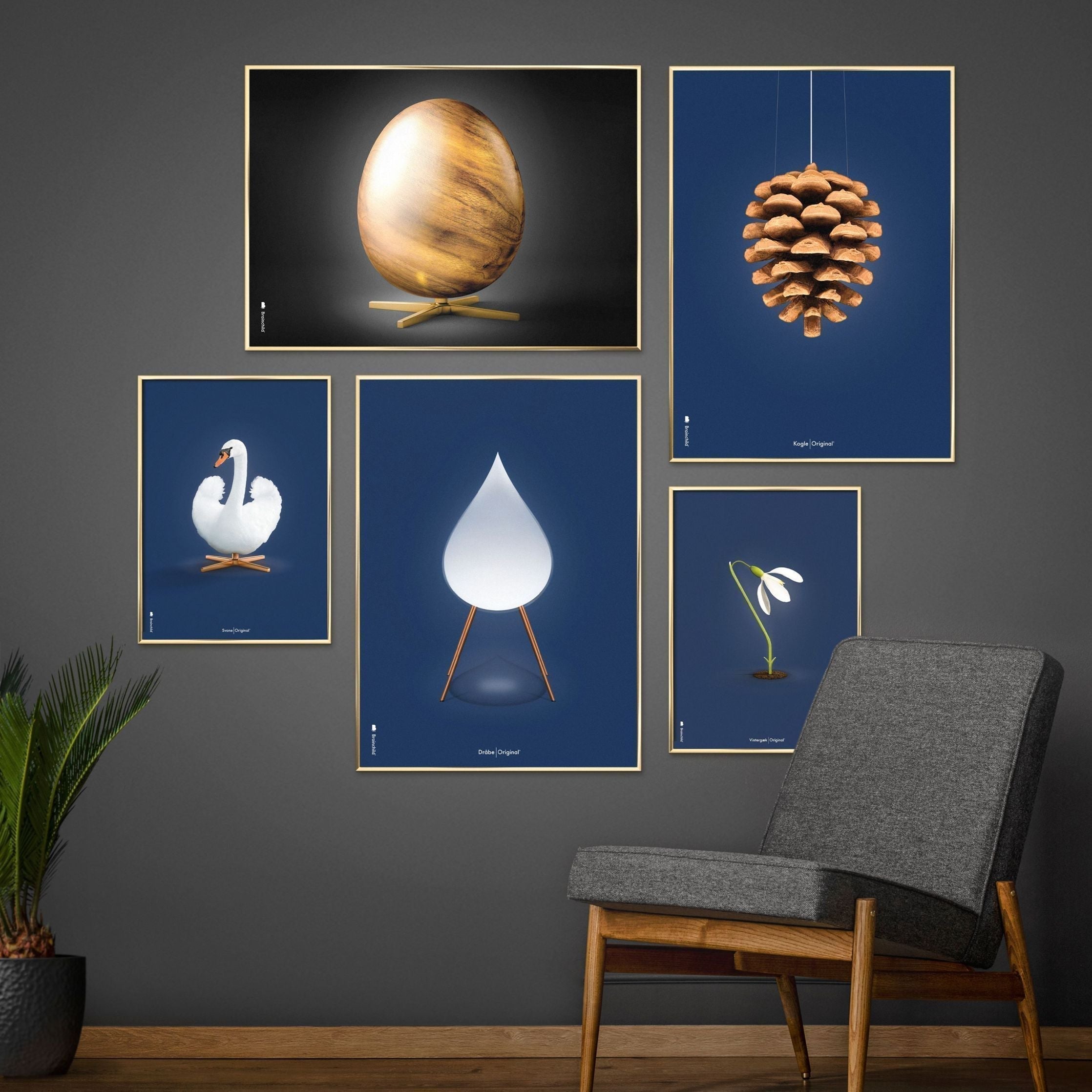 [product_category]-Brainchild Snowdrop Classic Poster Without Frame 30x40 Cm, Dark Blue Background-Brainchild-64002-BRA-3