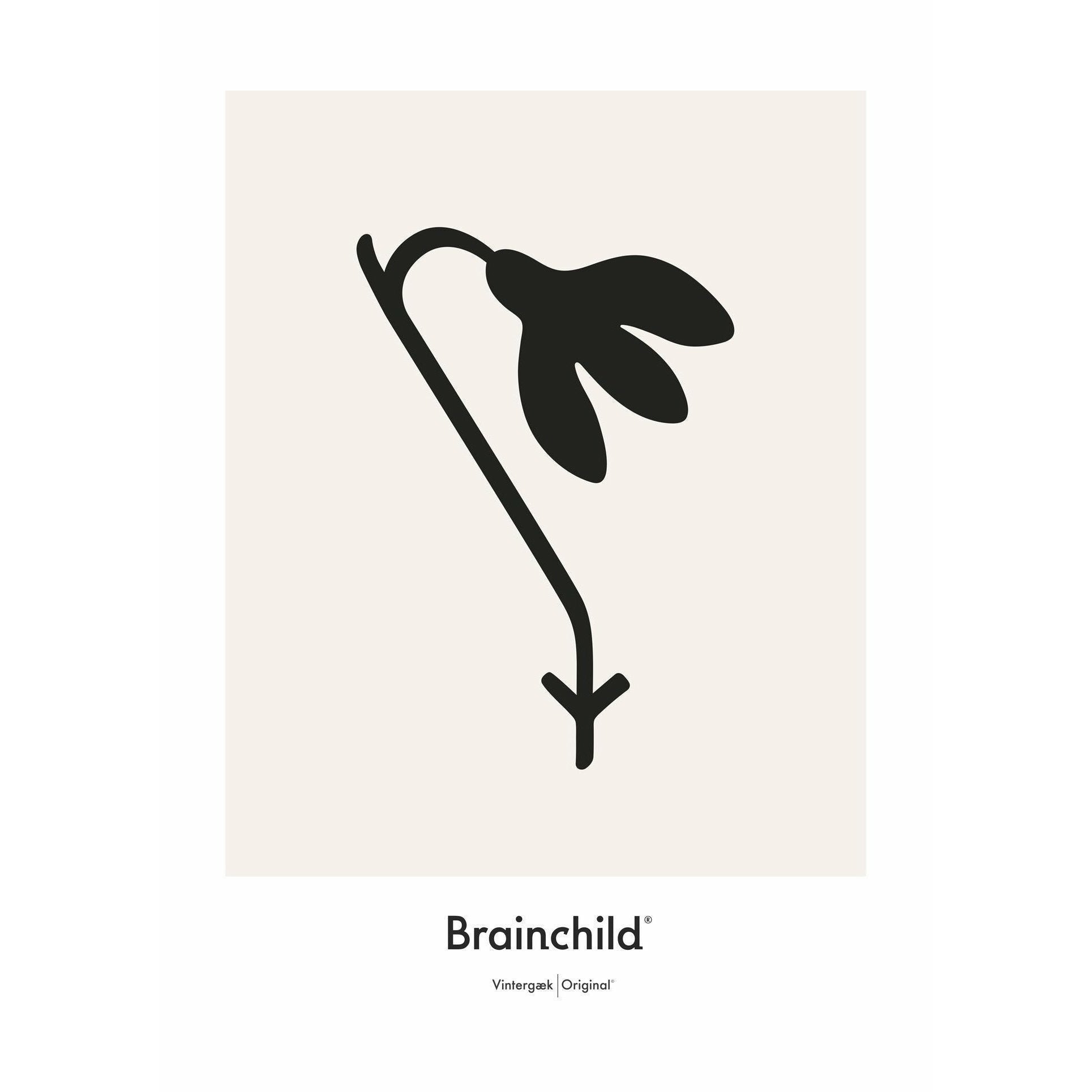 [product_category]-Brainchild Snowdrop Design Icon Poster Without Frame A5, Grey-Brainchild-IG-61001-BRA-1