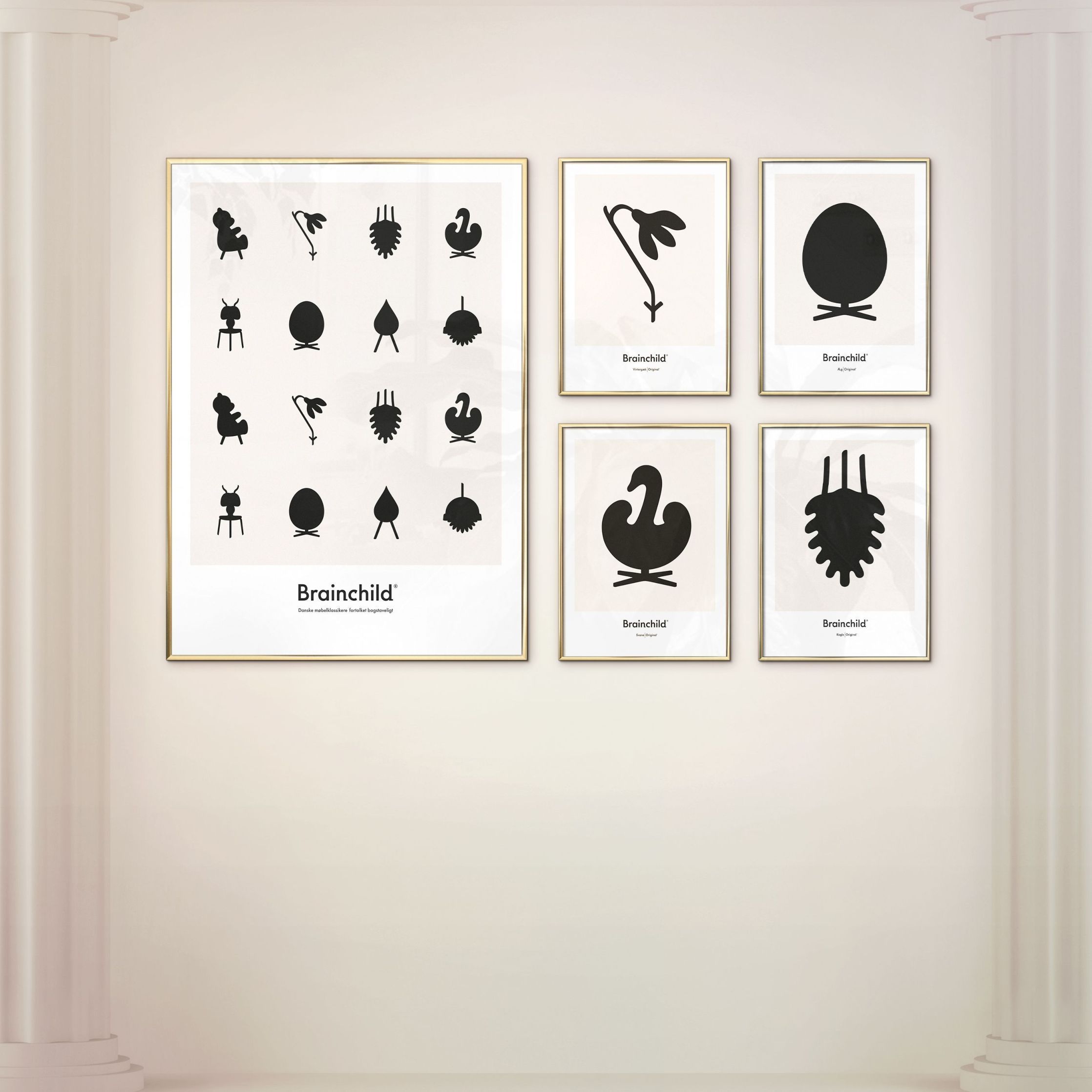 [product_category]-Brainchild Snowdrop Design Icon Poster Without Frame A5, Grey-Brainchild-IG-61001-BRA-2