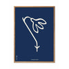  Snowdrop Line plakat ramme lavet af let træ A5 blå baggrund