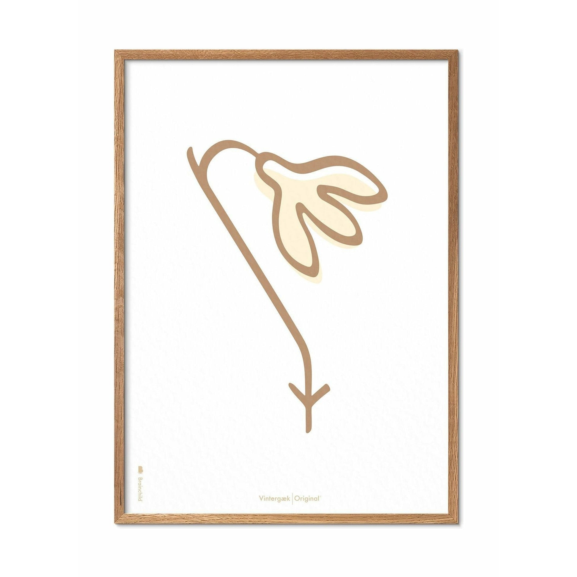 [product_category]-Brainchild Snowdrop Line Poster, Frame Made Of Light Wood A5, White Background-Brainchild-SH-61001-A-BRA-1