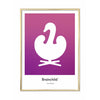  Swan Design Icon Poster Brass Colored Frame 70 X100 Cm Purple