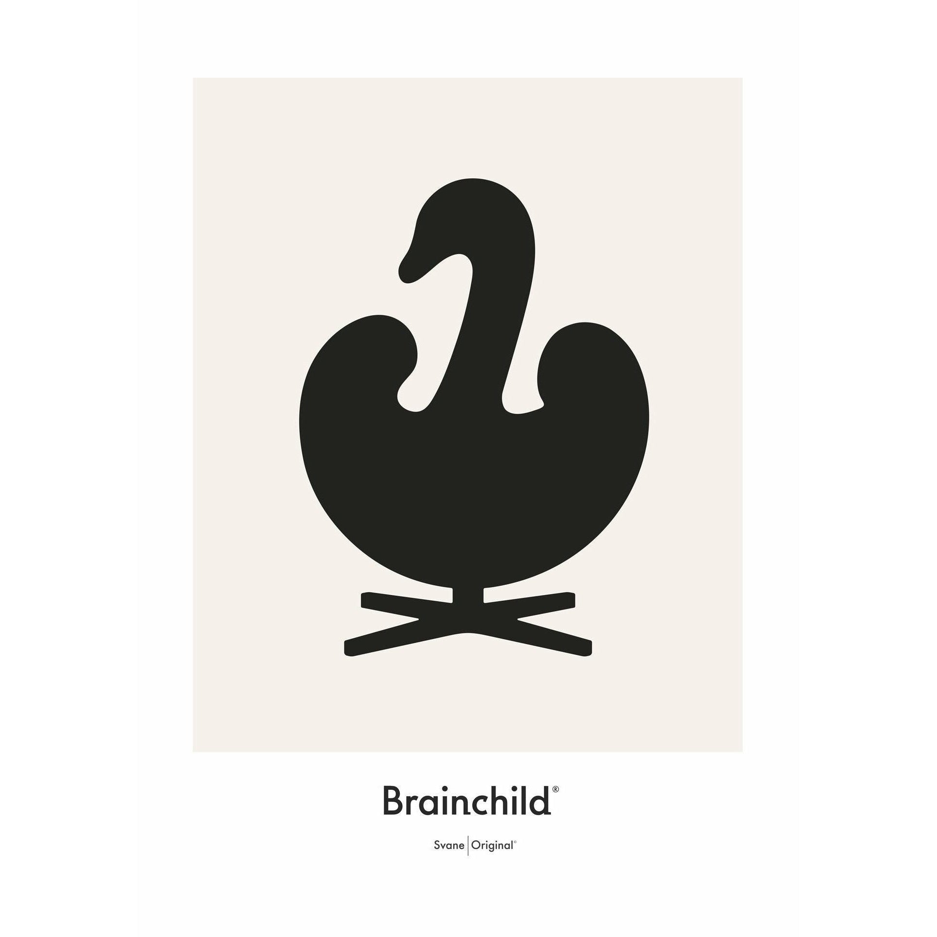 [product_category]-Brainchild Swan Design Icon Poster Without Frame 30 X40 Cm, Grey-Brainchild-IG-31002-BRA-1