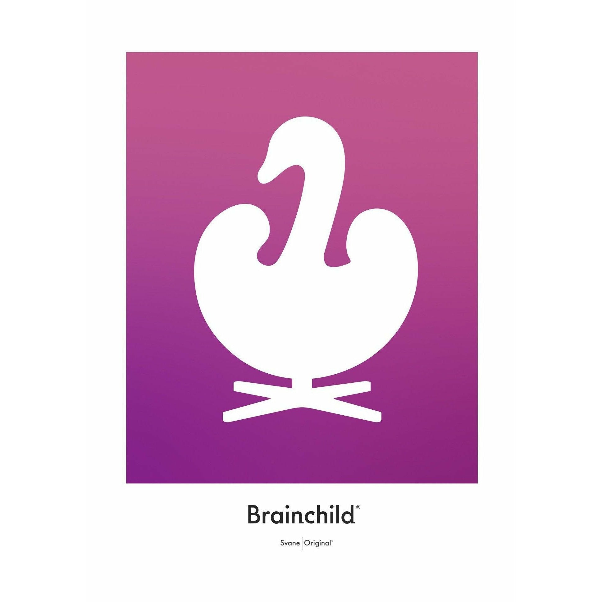 [product_category]-Brainchild Swan Design Icon Poster Without Frame A5, Purple-Brainchild-IF-31001-BRA-1