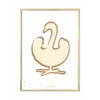  Swan Line Poster Brass Colored Frame 50 X70 Cm White Background
