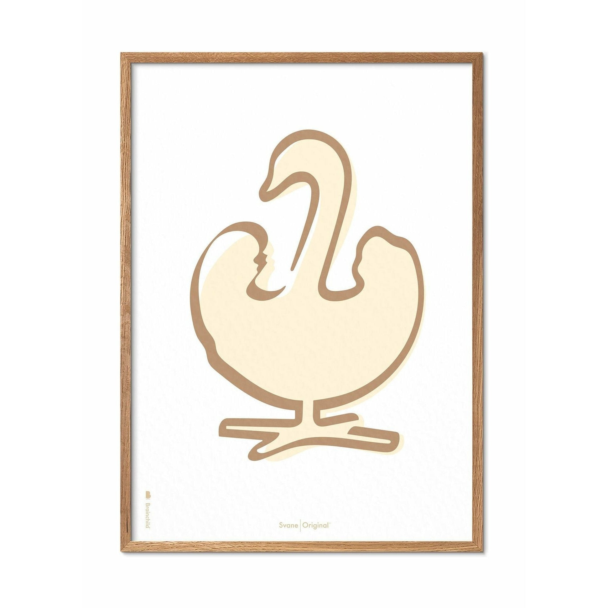 [product_category]-Brainchild Swan Line Poster, Frame Made Of Light Wood 70 X100 Cm, White Background-Brainchild-SH-31004-A-BRA-1