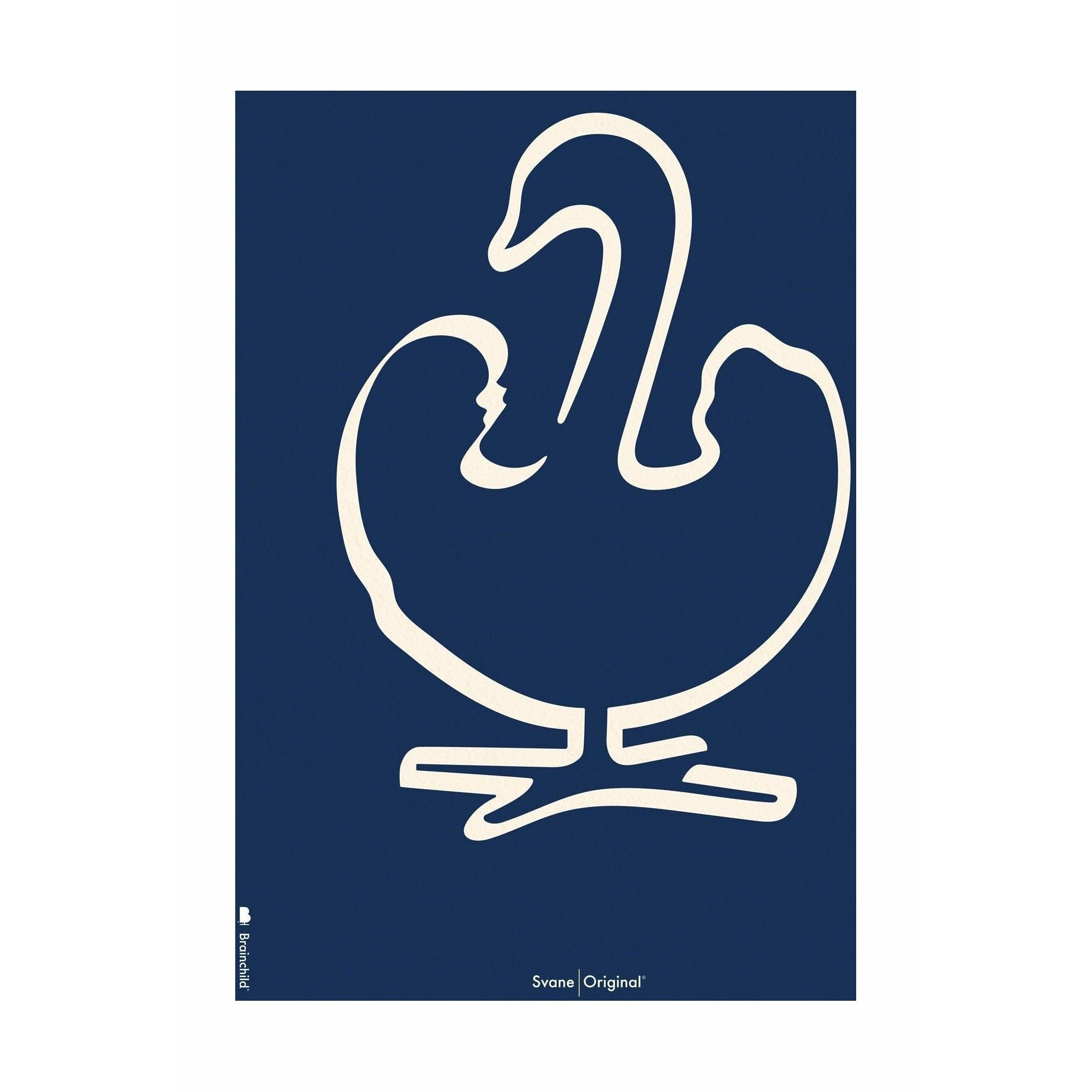 [product_category]-Brainchild Swan Line Poster Without Frame 30 X40 Cm, Blue Background-Brainchild-5713713200796-B-31002-BRA-1