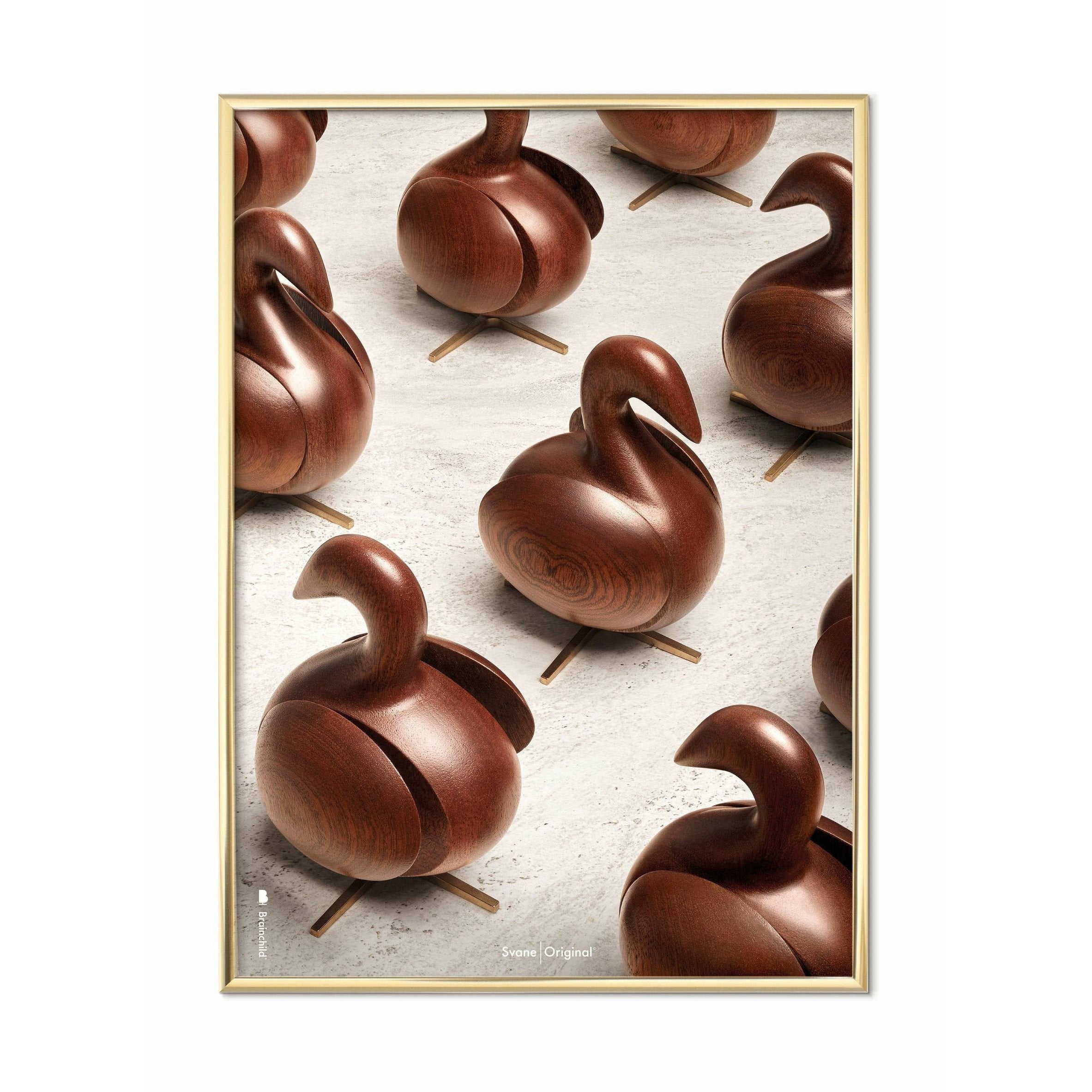 [product_category]-Brainchild Swan Parade Poster, Brass Colored Frame, 50 X70 Cm-Brainchild-PA-31003-D-BRA-1