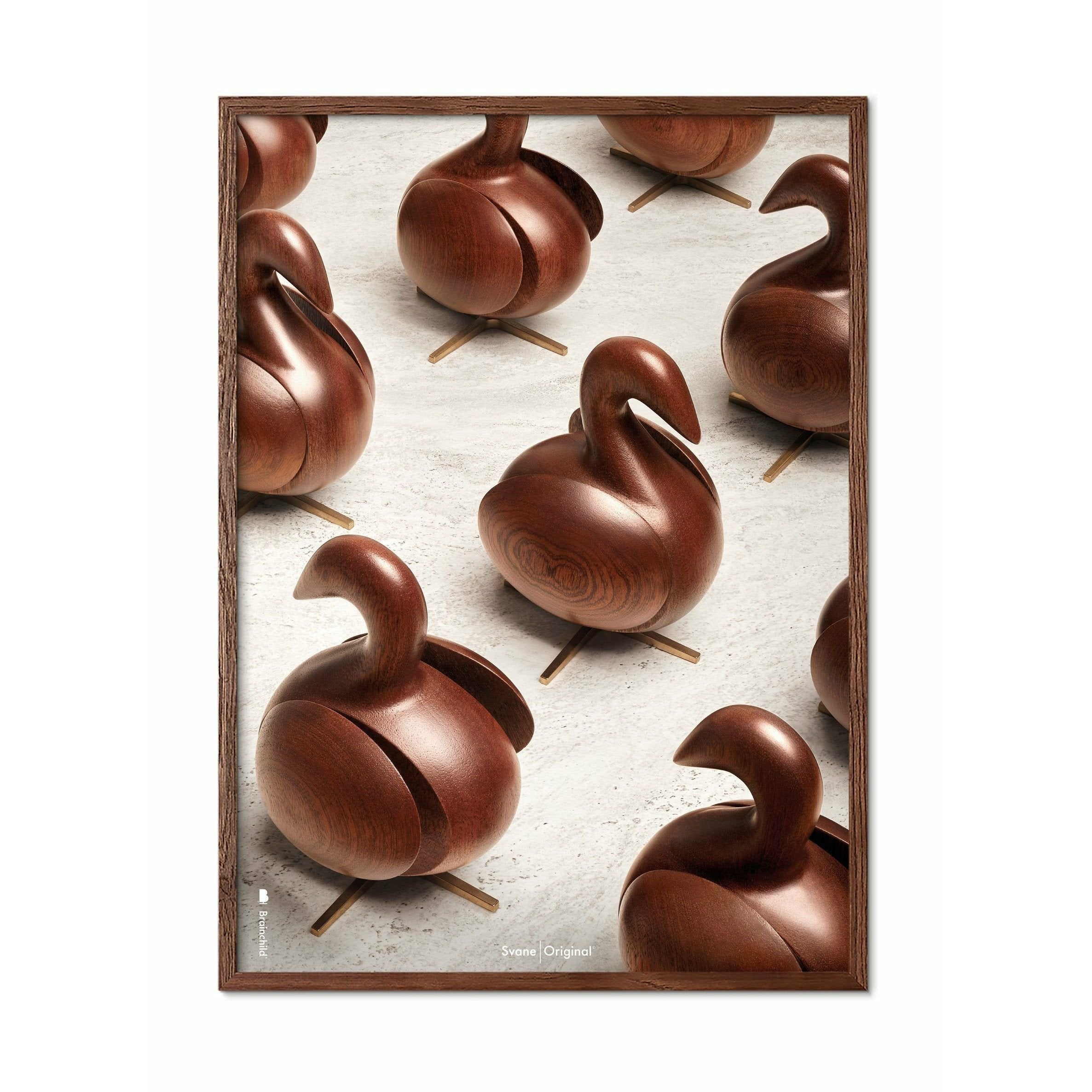 [product_category]-Brainchild Swan Parade Poster, Frame Made Of Dark Wood, 70 X100 Cm-Brainchild-PA-31004-B-BRA-1