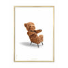  Teddy Bear Classic Poster Brass Colored Frame 70 X100 Cm White Background