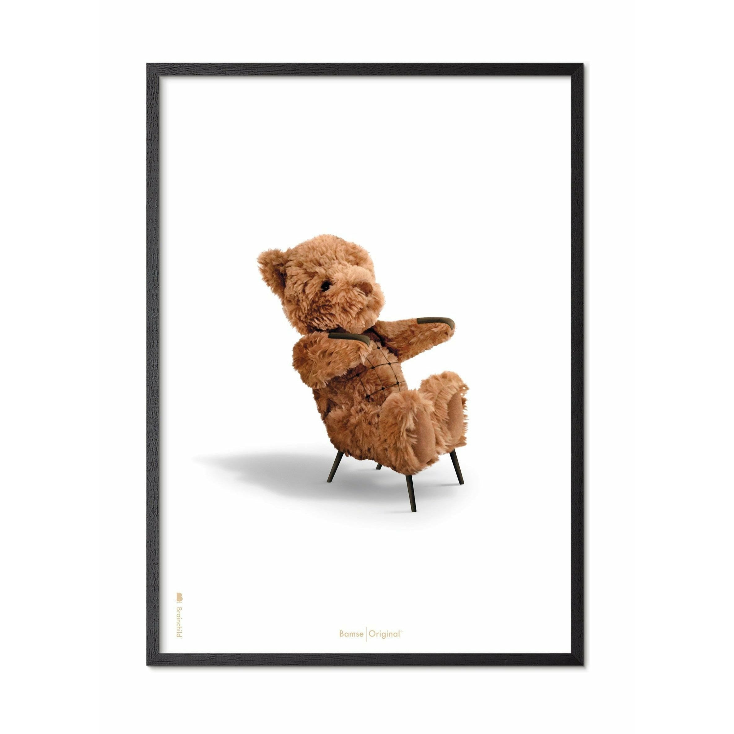 [product_category]-Brainchild Teddy Bear Classic Poster, Frame In Black Lacquered Wood 30x40 Cm, White Background-Brainchild-72002-C-BRA-1