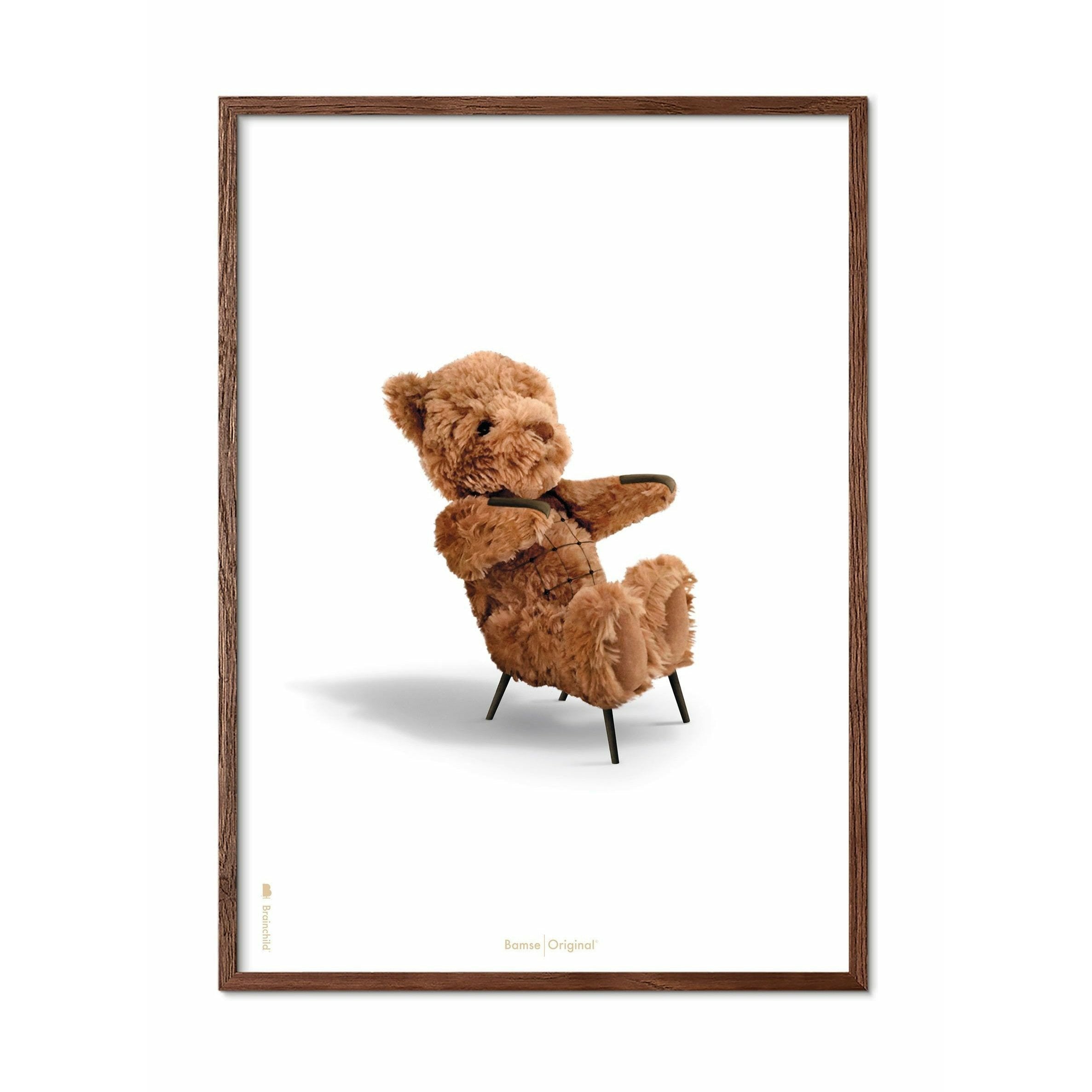 [product_category]-Brainchild Teddy Bear Classic Poster, Frame Made Of Dark Wood 50x70 Cm, White Background-Brainchild-72003-B-BRA-1