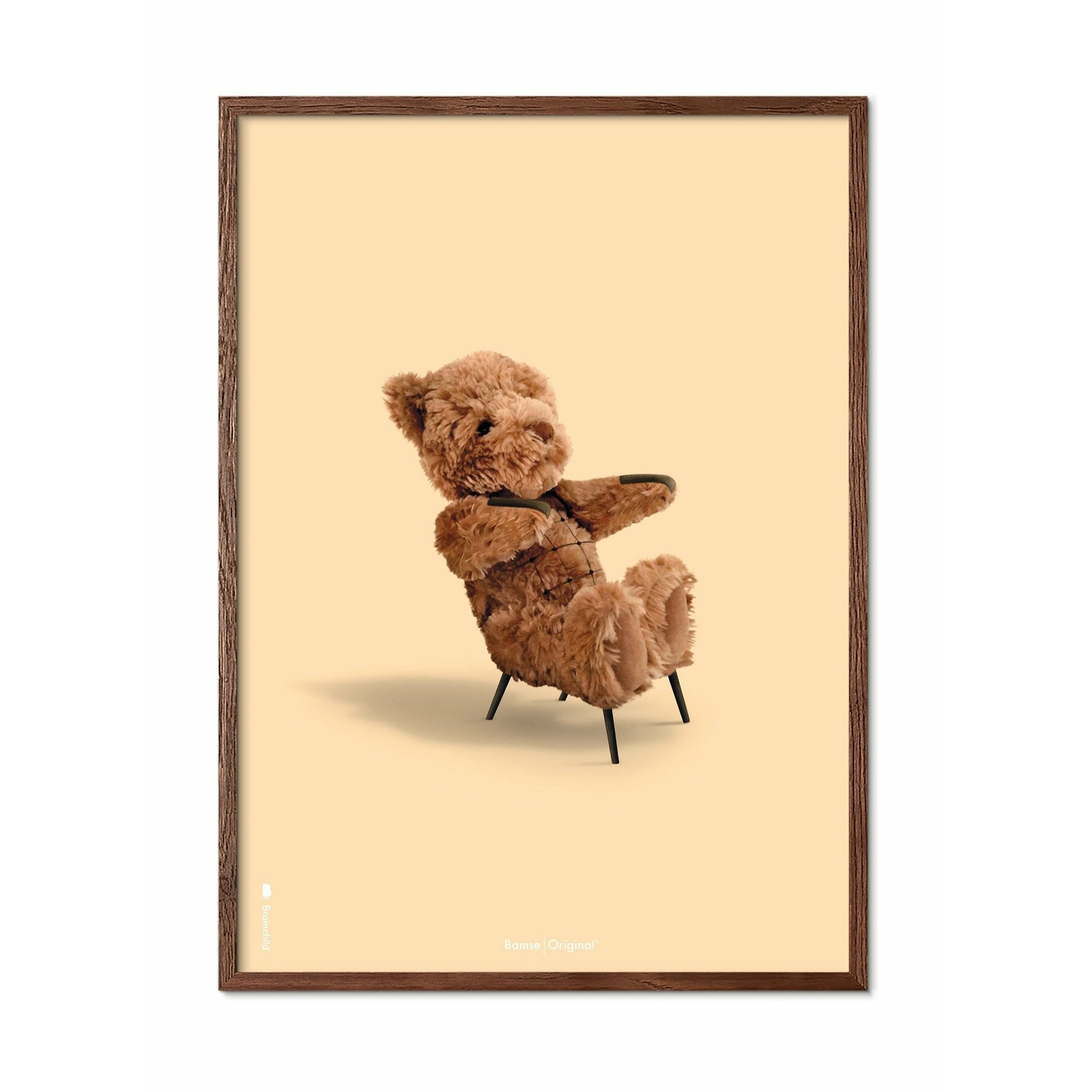 [product_category]-Brainchild Teddy Bear Classic Poster, Frame Made Of Dark Wood 70x100 Cm, Sand Colored Background-Brainchild-71004-B-BRA-1