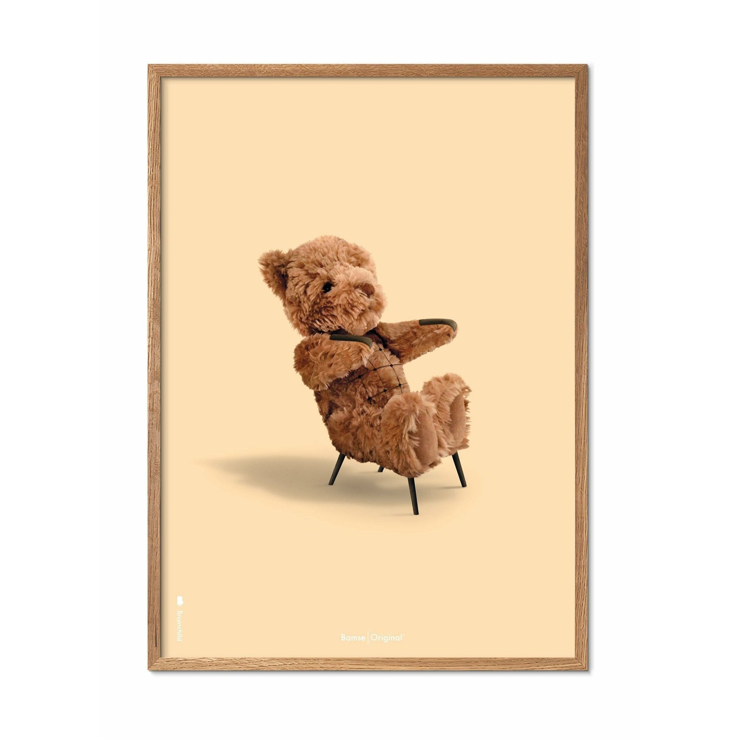 [product_category]-Brainchild Teddy Bear Classic Poster, Frame Made Of Light Wood 30x40 Cm, Sand Colored Background-Brainchild-71002-A-BRA-1