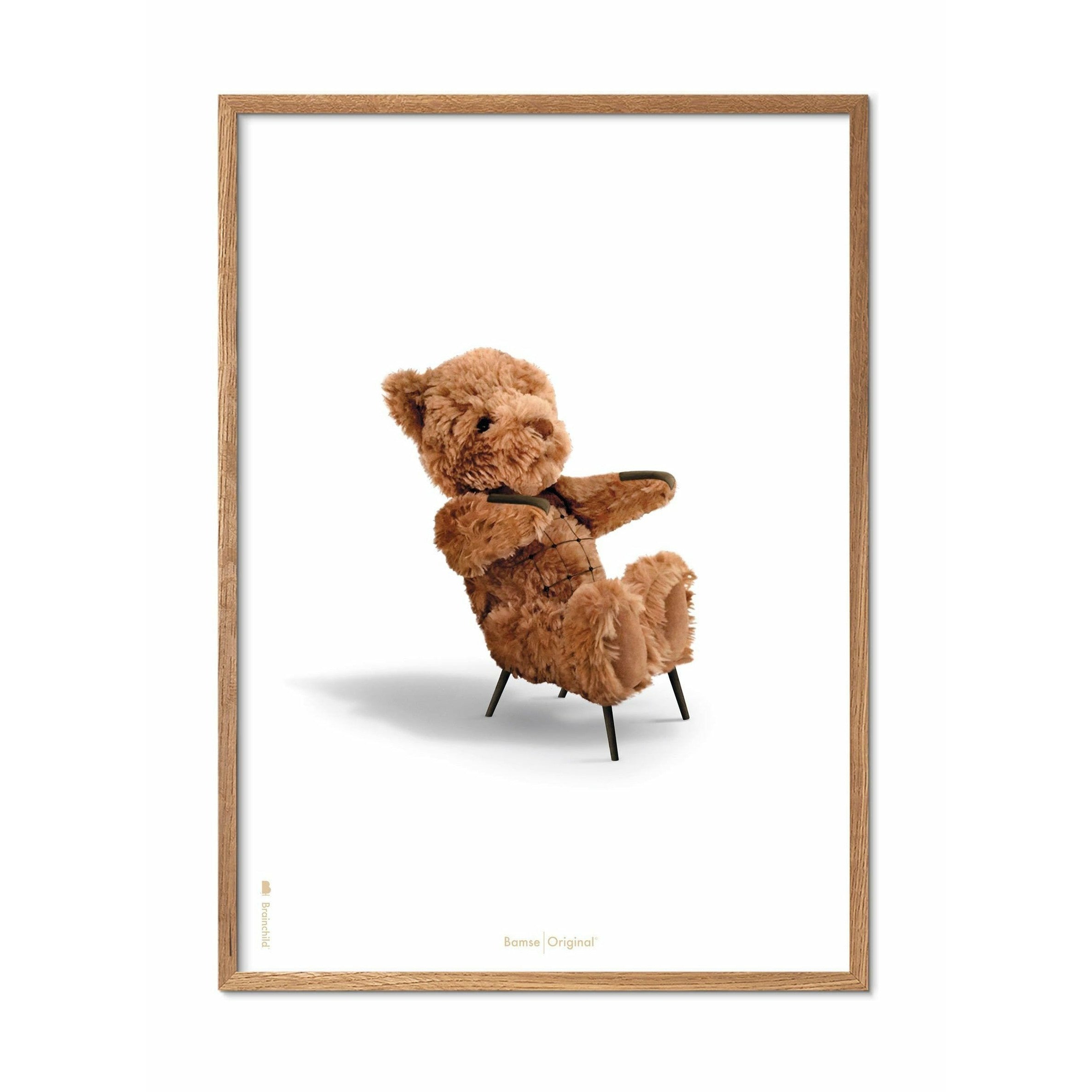 [product_category]-Brainchild Teddy Bear Classic Poster, Frame Made Of Light Wood 50x70 Cm, White Background-Brainchild-72003-A-BRA-1