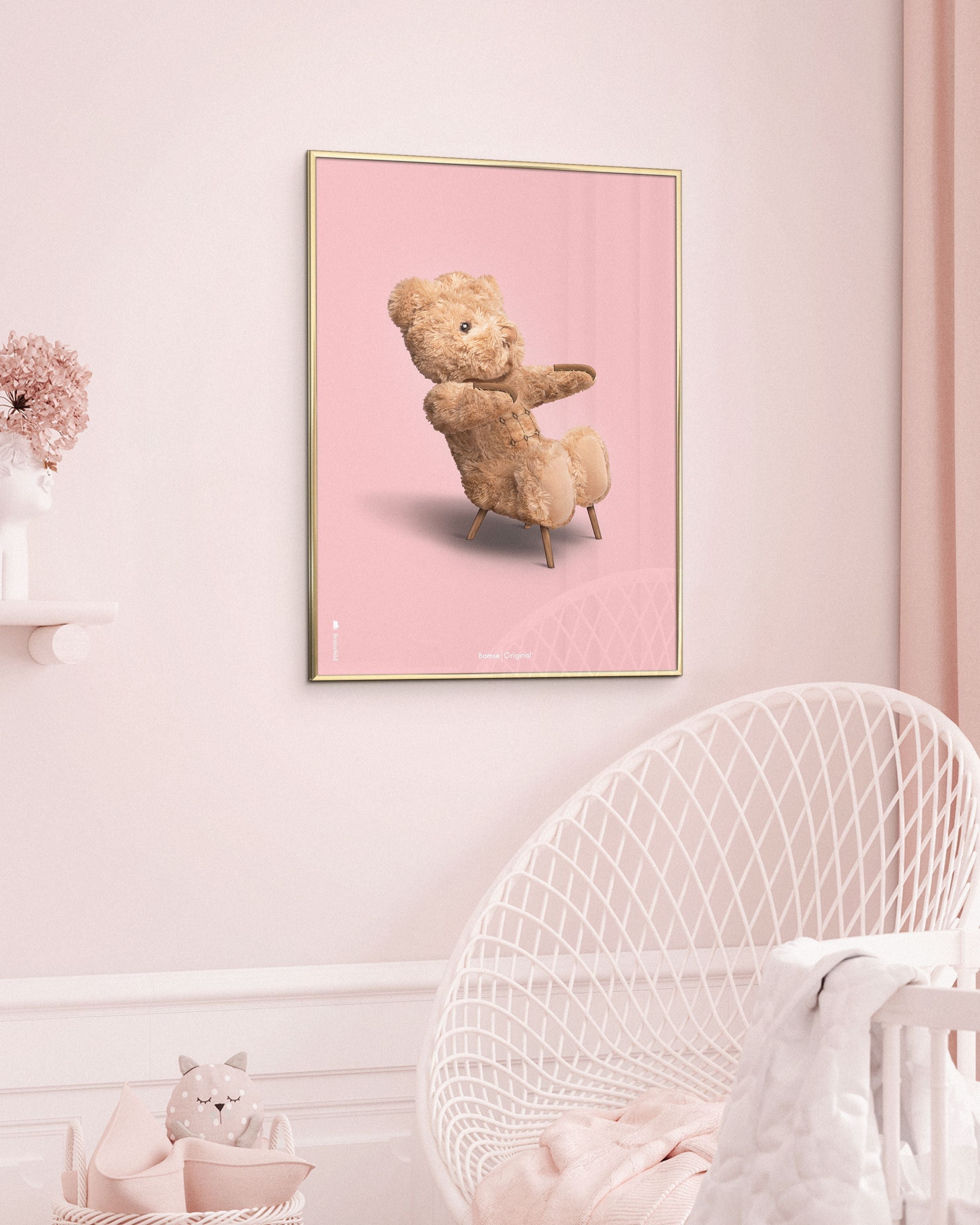 [product_category]-Brainchild Teddy Bear Classic Poster Light Wood Frame Ramme A5, Pink Background-Brainchild-78001-A-BRA-2