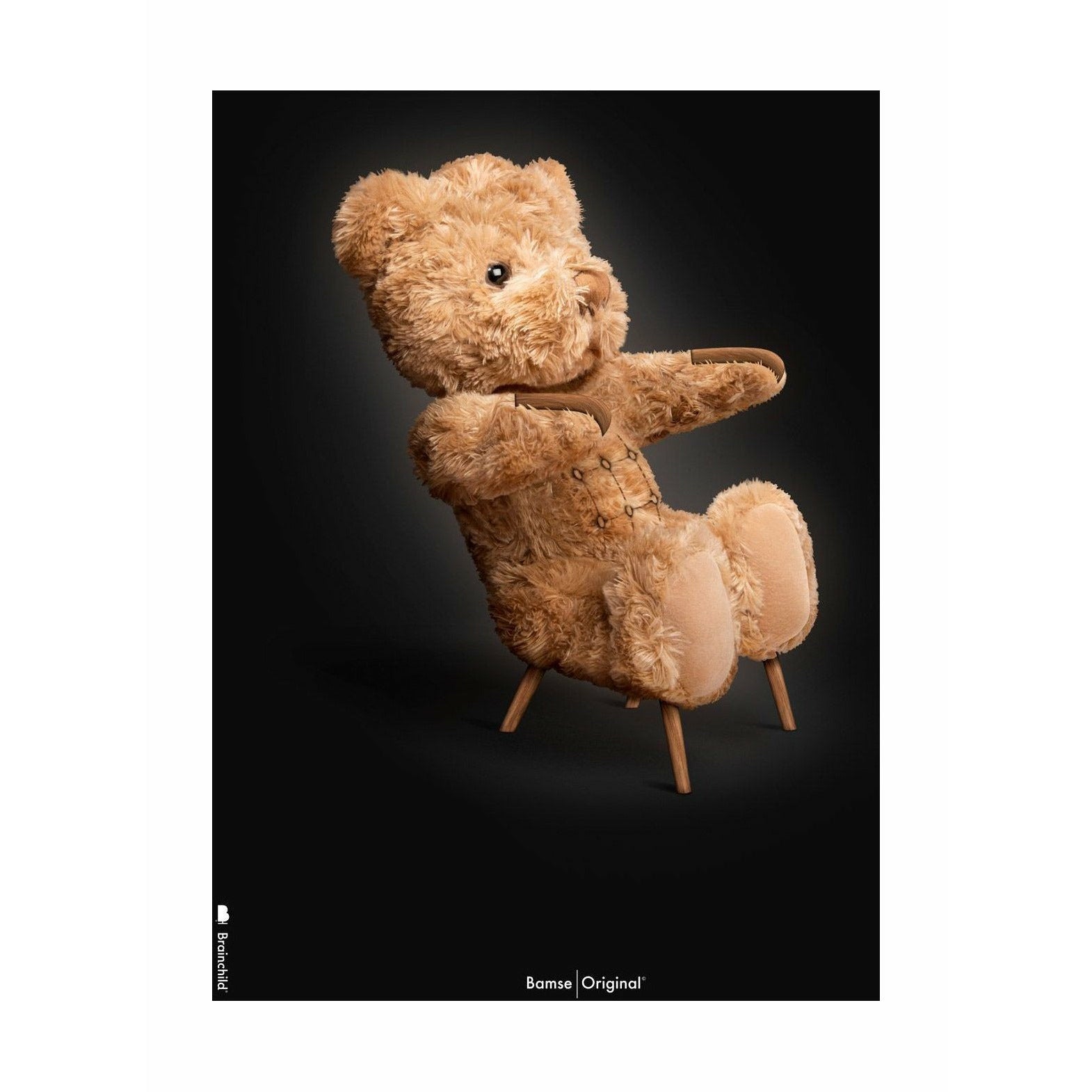[product_category]-Brainchild Teddy Bear Classic Poster Without Frame 70 X100 Cm, Black Background-Brainchild-73004-BRA-1