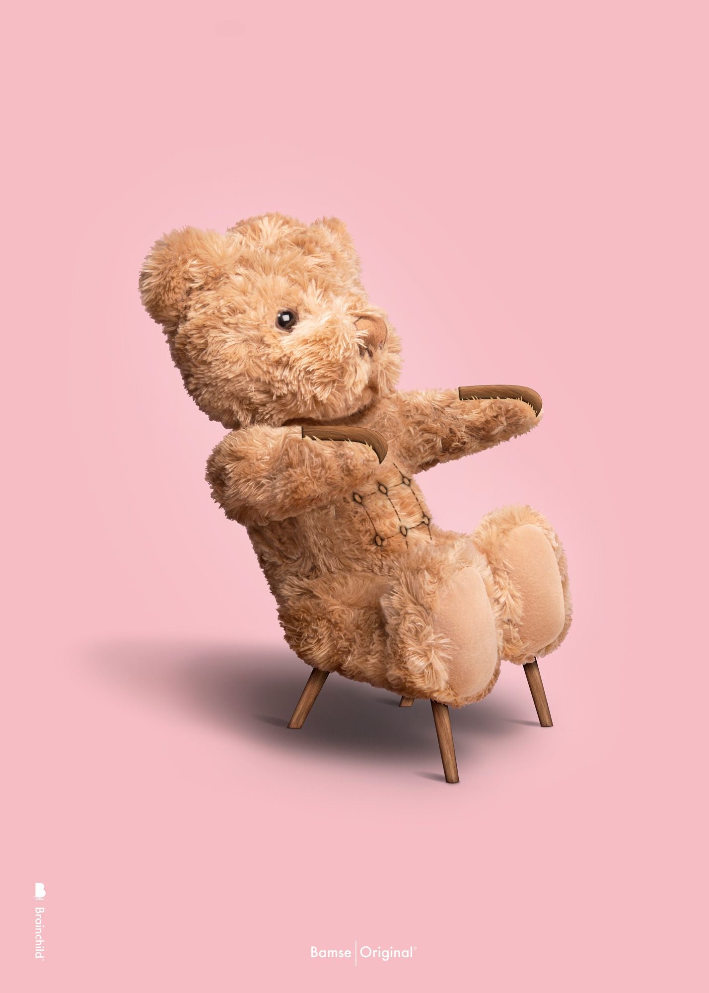 [product_category]-Brainchild Teddy Bear Classic Poster Without Frame A5, Pink Background-Brainchild-5713713527867-78001-BRA-1
