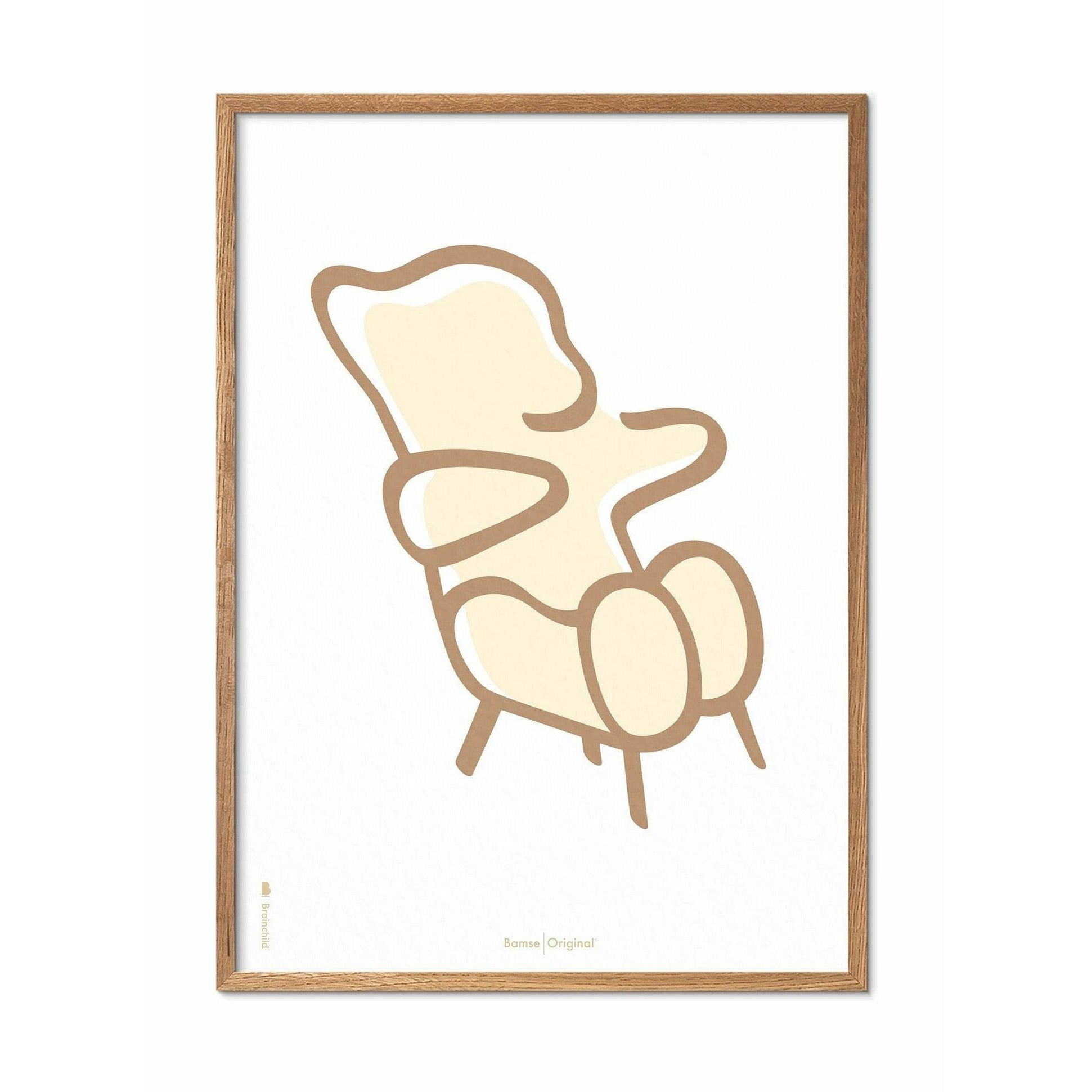 [product_category]-Brainchild Teddy Bear Line Poster, Frame Made Of Light Wood 50x70 Cm, White Background-Brainchild-SH-71003-A-BRA-1