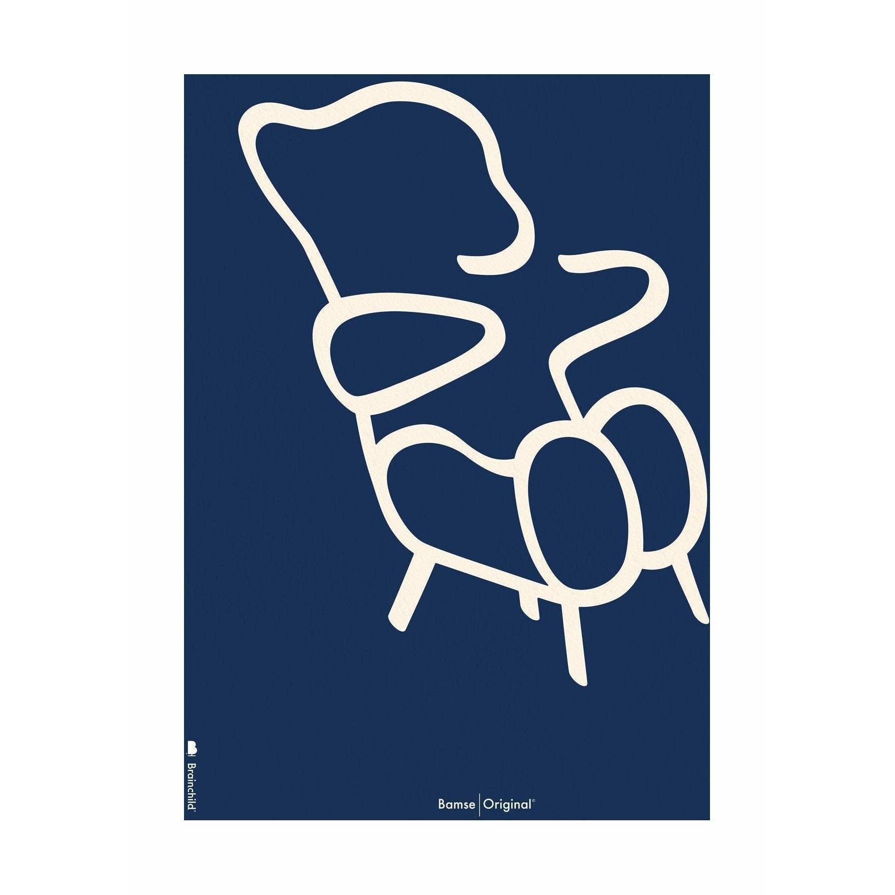 [product_category]-Brainchild Teddy Bear Line Poster Without Frame 50x70 Cm, Blue Background-Brainchild-5713713200964-B-71003-BRA-1