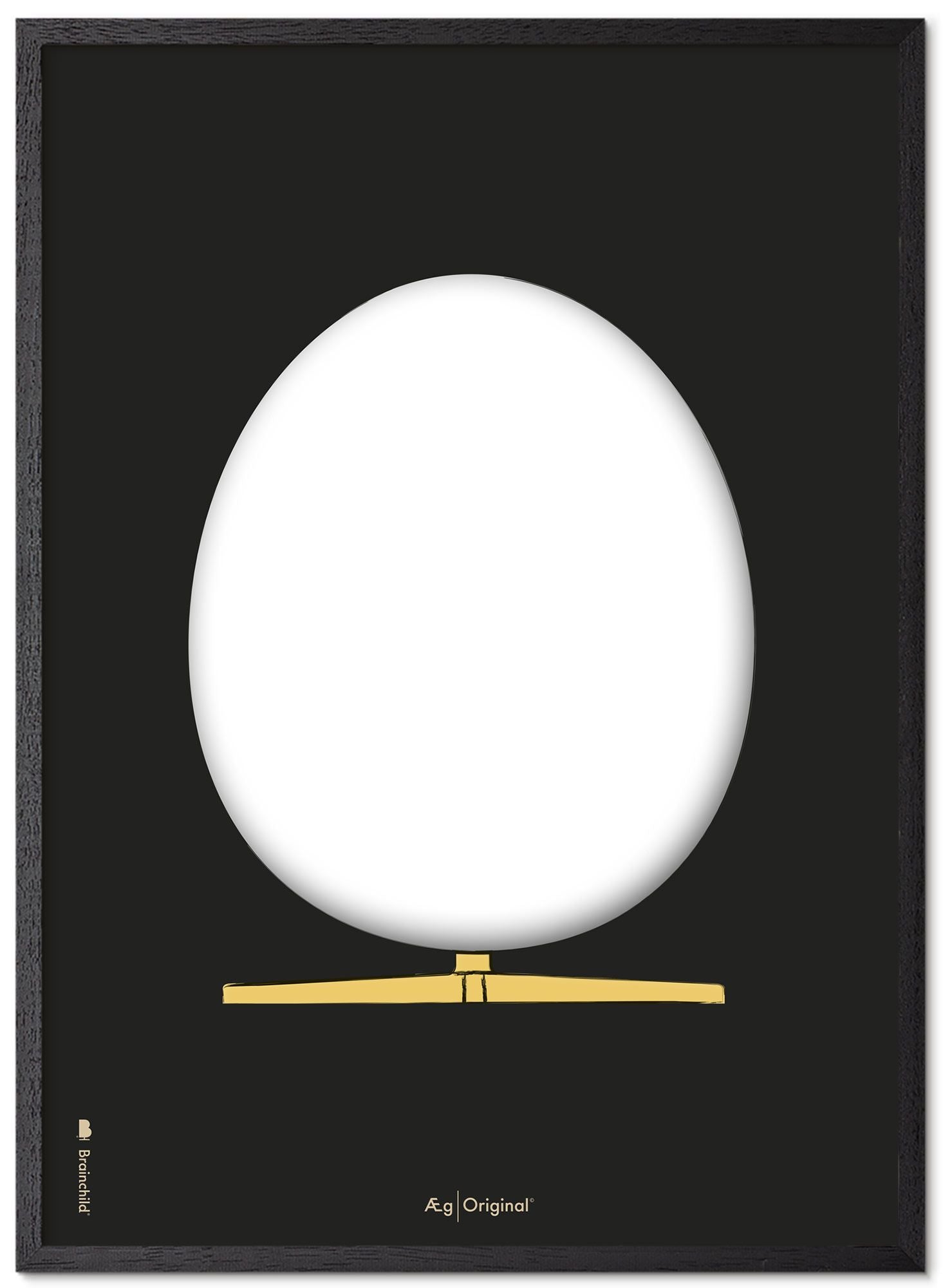 [product_category]-Brainchild The Egg Design Sketch Poster Frame Made Of Black Lacquered Wood 50x70 Cm, Black Background-Brainchild-S-130003-C-BRA-1