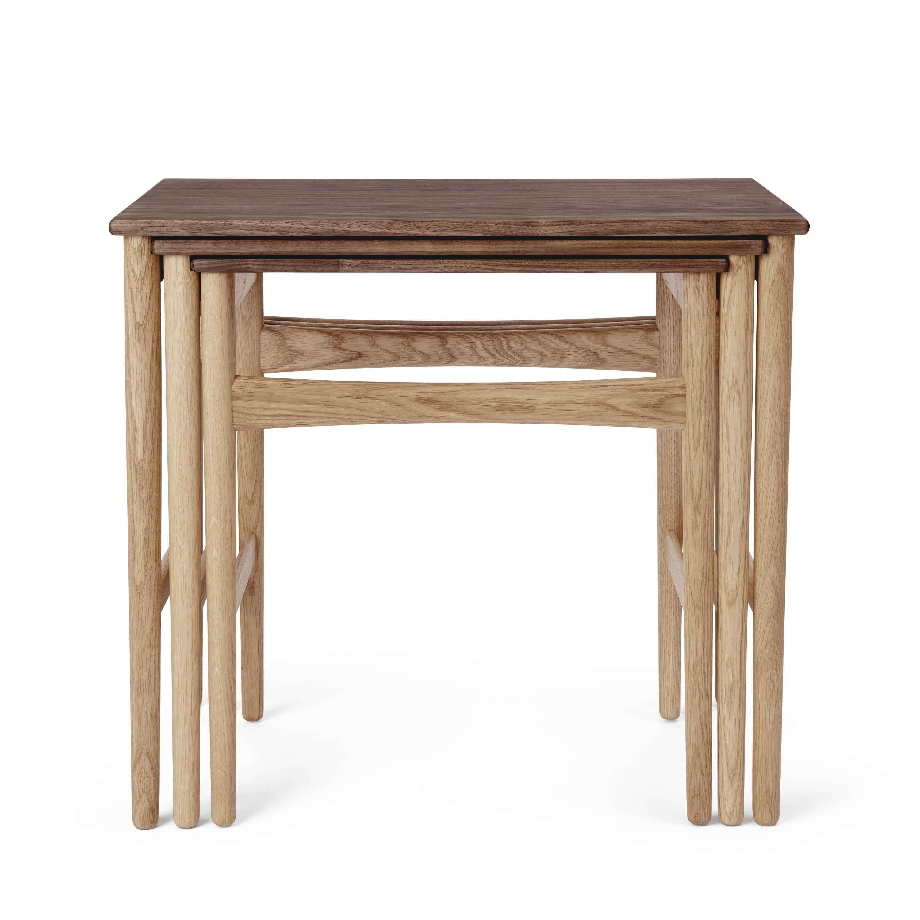 [product_category]-Carl Hansen Ch004 Nesting Side Tables, Oak/Walnut Oiled-Carl Hansen-CH004-Nesting-Oak-Walnut-Oil-CAR-1