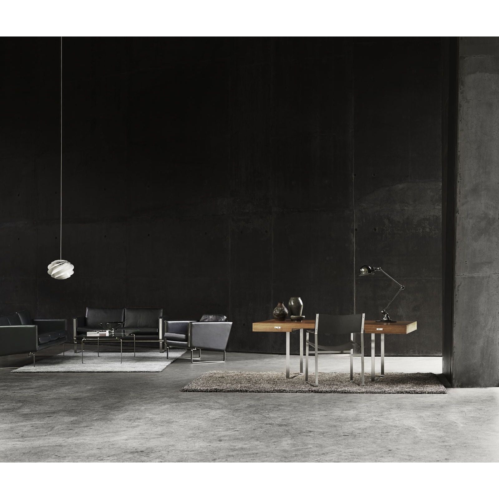 [product_category]-Carl Hansen Ch101 Lounge Chair Stainless Steel, Black Leather (Thor 301)-Carl Hansen-CH101-thor301-stainlesssteel-CAR-4