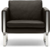  Ch101 Lounge Chair Steel/Dark Brown Leather (Thor 306)