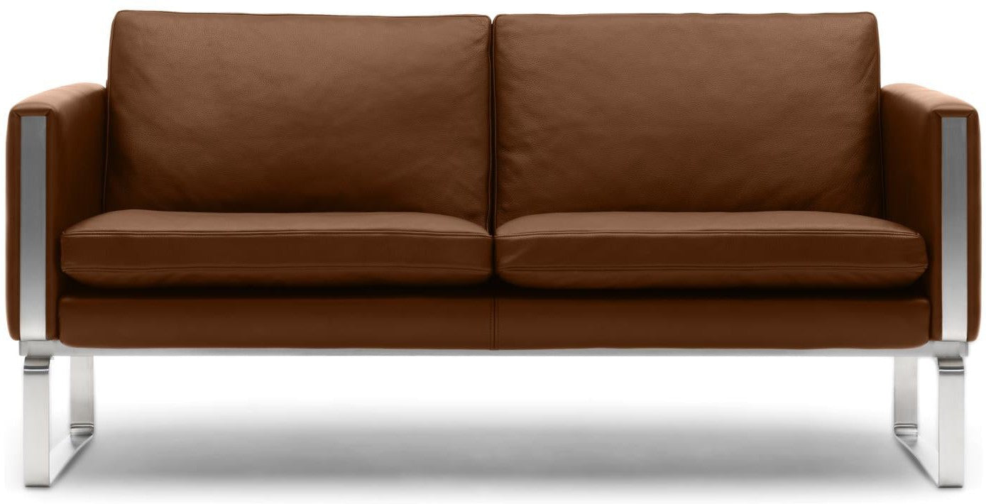 [product_category]-Carl Hansen Ch102 Sofa, Steel/Brown Leather-Carl Hansen-ch102-thor307-stainlesssteel-CAR-1